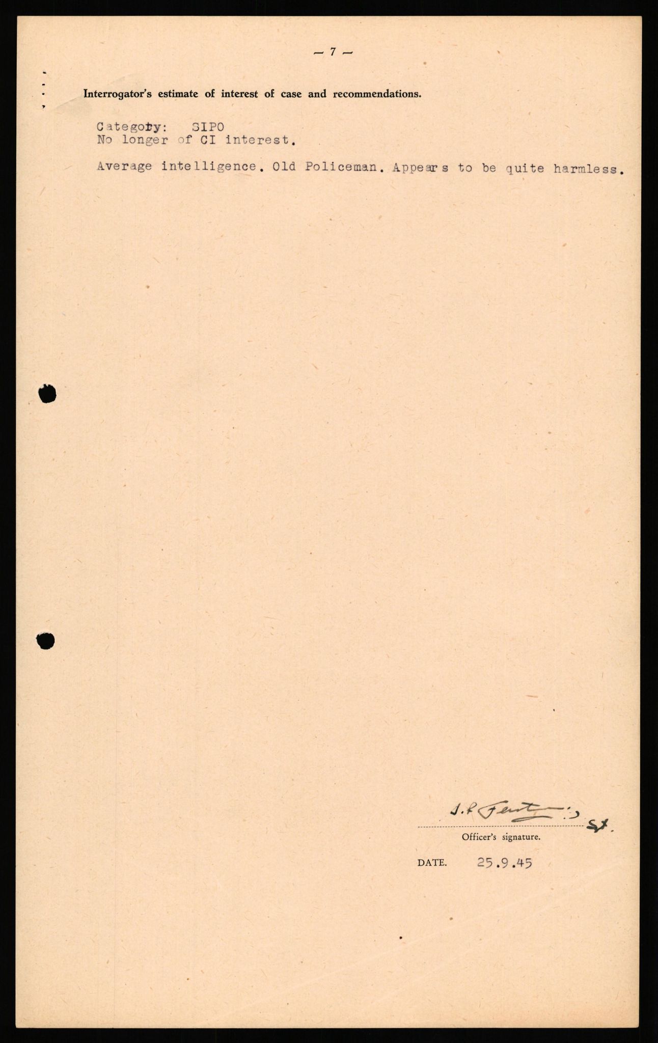 Forsvaret, Forsvarets overkommando II, AV/RA-RAFA-3915/D/Db/L0035: CI Questionaires. Tyske okkupasjonsstyrker i Norge. Tyskere., 1945-1946, s. 135