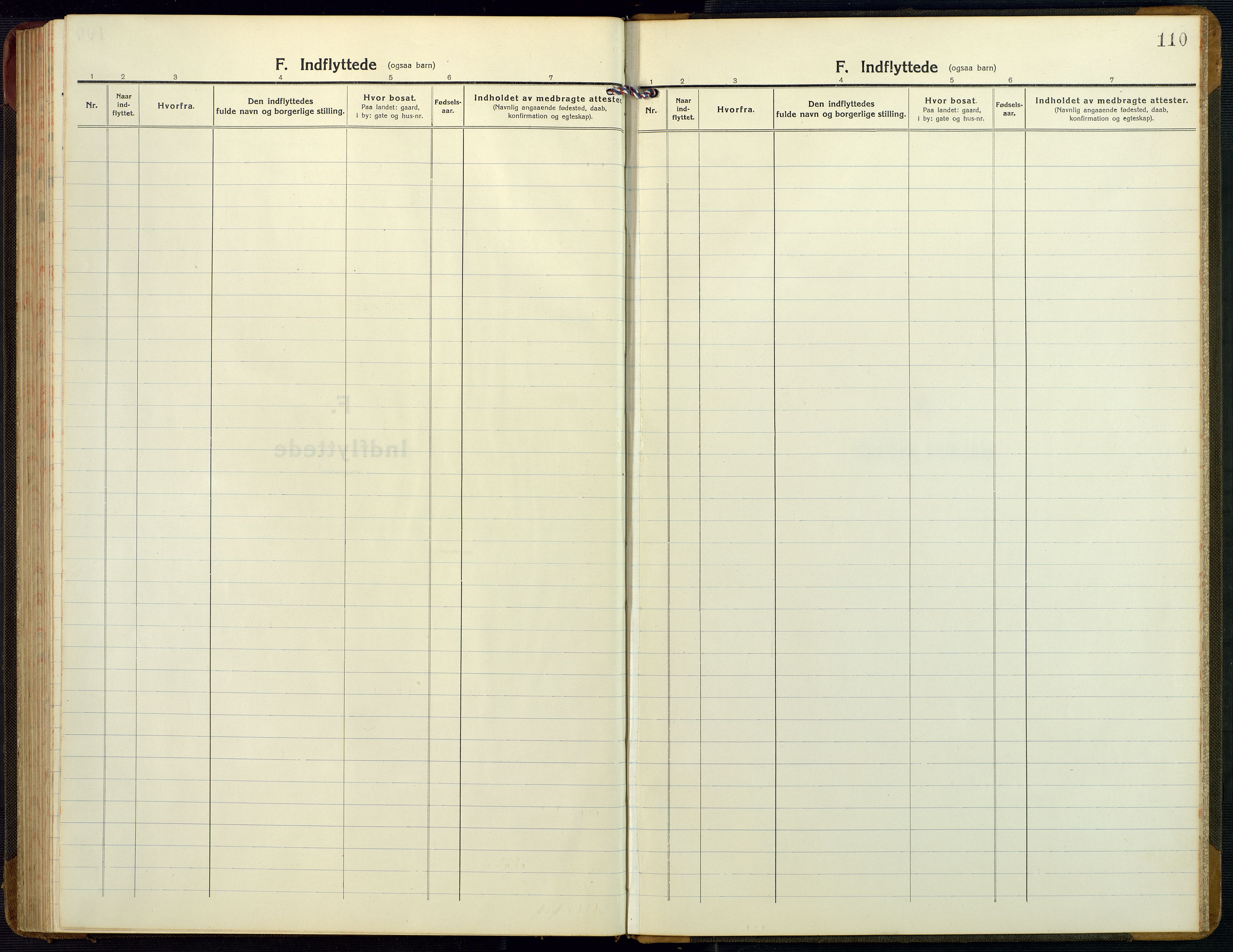 Bygland sokneprestkontor, SAK/1111-0006/F/Fb/Fbb/L0005: Klokkerbok nr. B 5, 1920-1955, s. 110