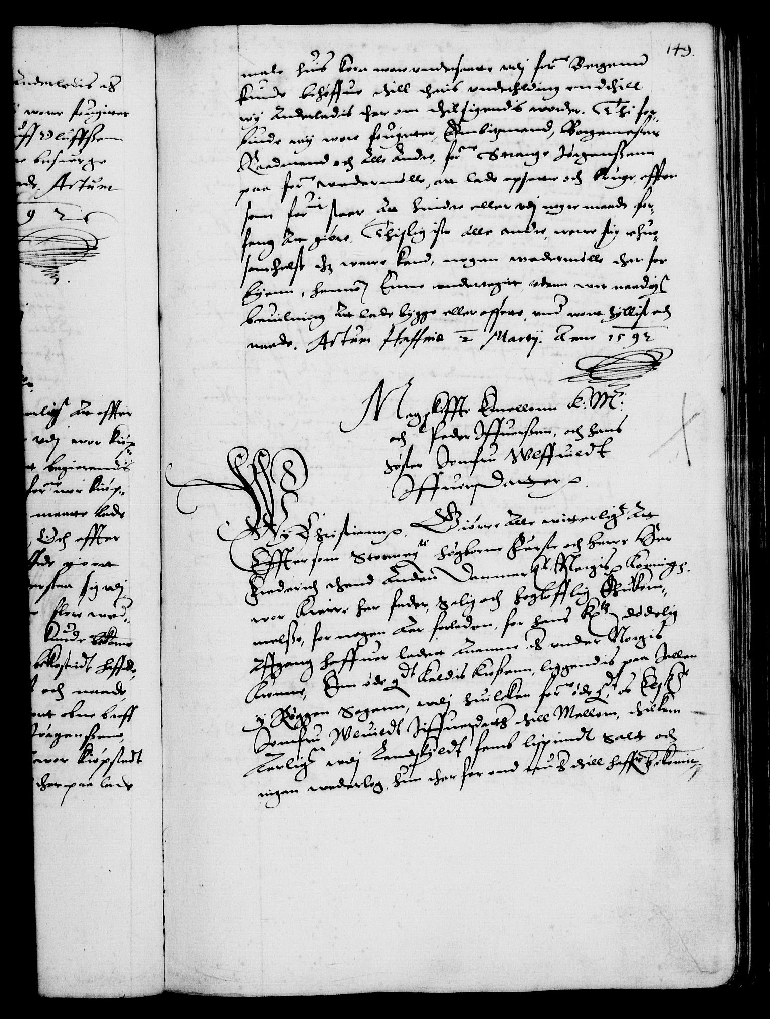 Danske Kanselli 1572-1799, RA/EA-3023/F/Fc/Fca/Fcaa/L0002: Norske registre (mikrofilm), 1588-1596, s. 149a
