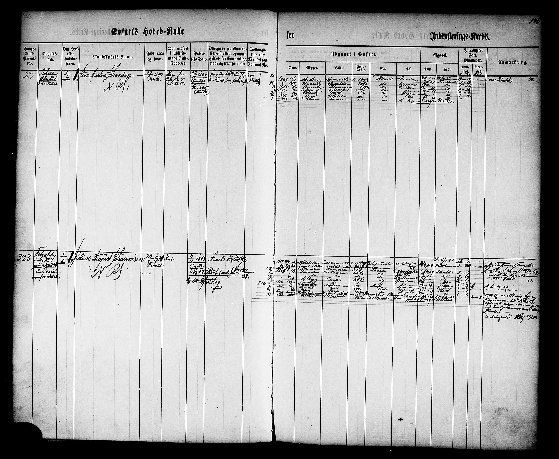 Halden mønstringskontor, AV/SAO-A-10569a/F/Fc/Fcb/L0002: Hovedrulle, 1860, s. 149