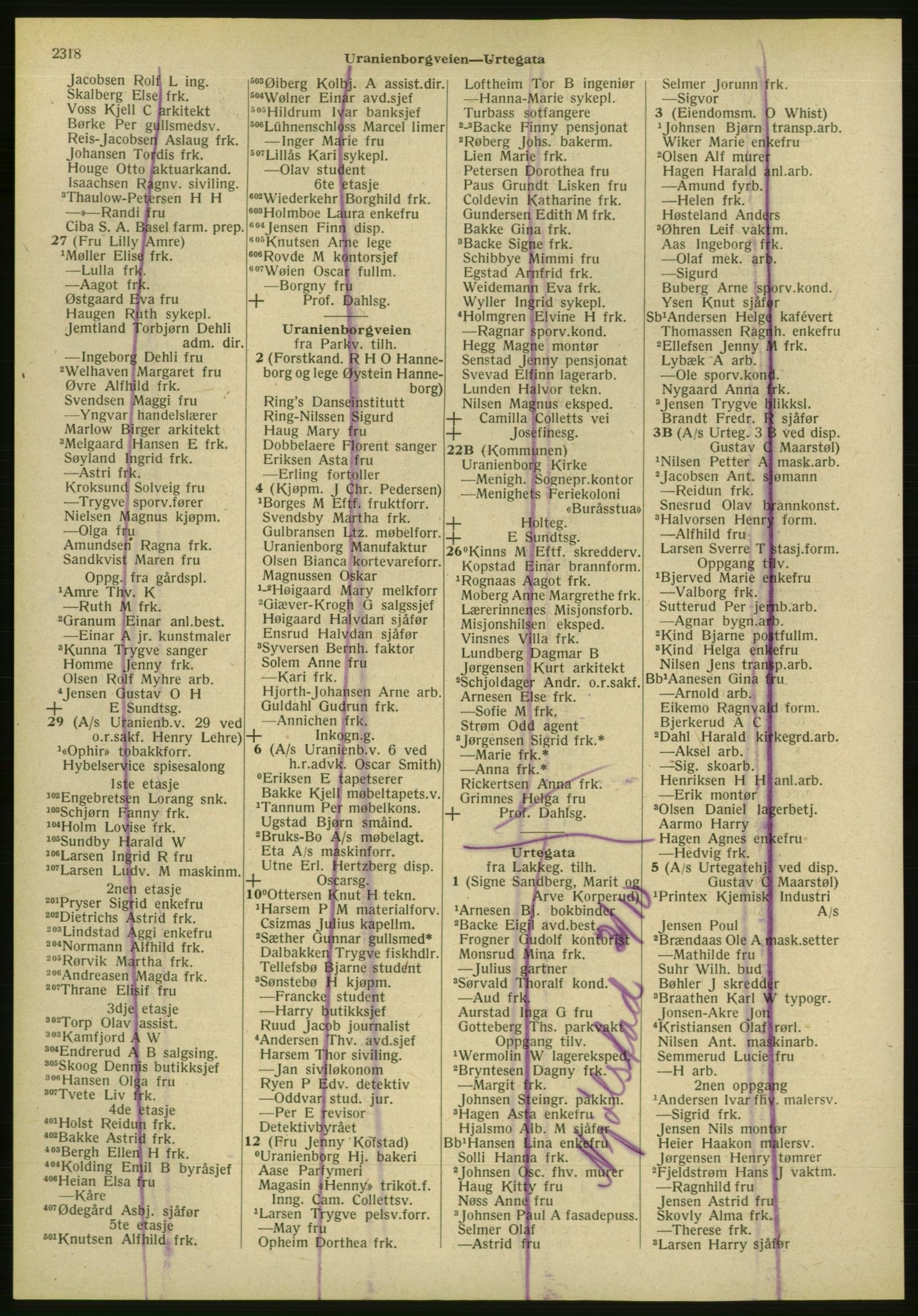 Kristiania/Oslo adressebok, PUBL/-, 1951, s. 2318