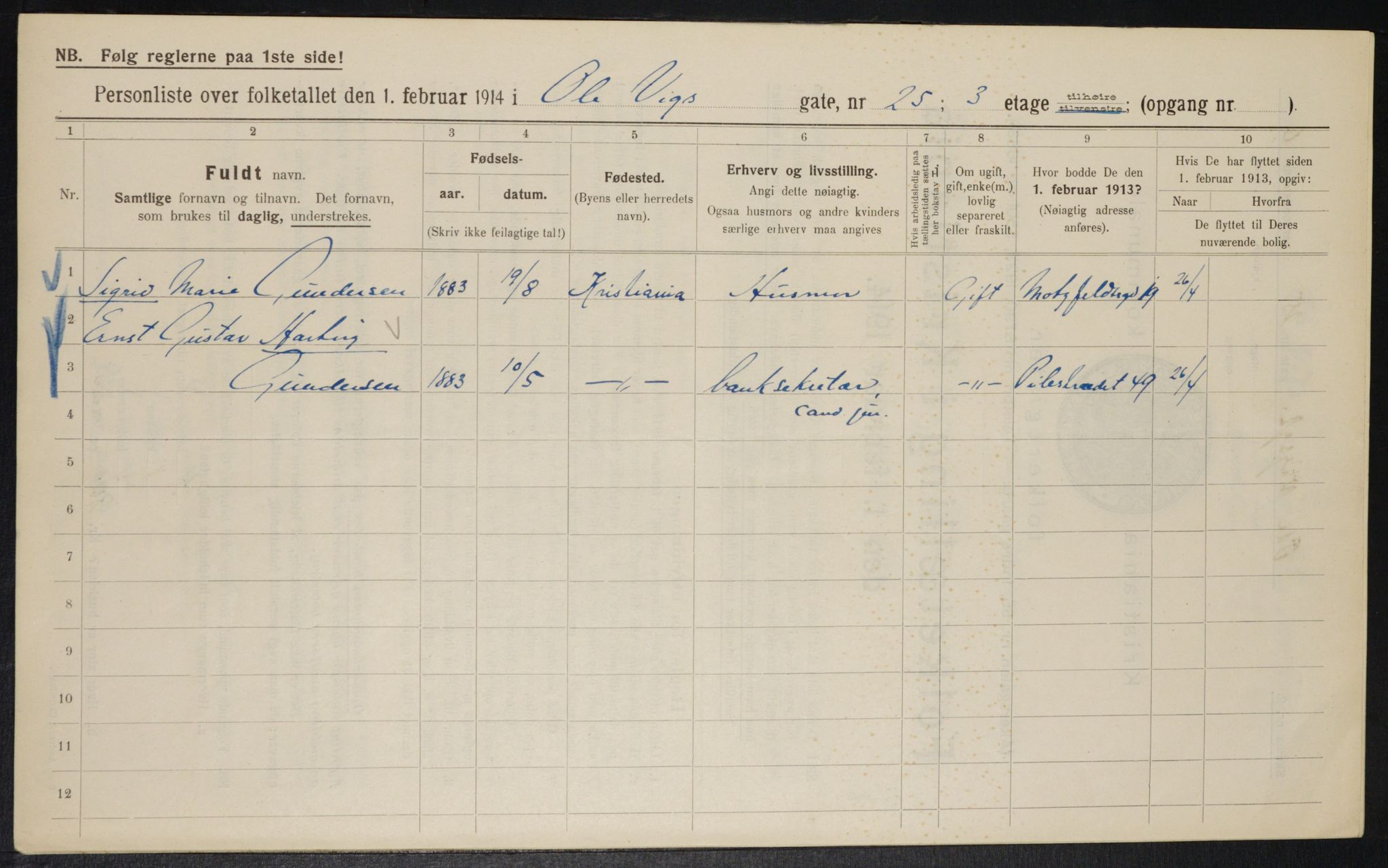 OBA, Kommunal folketelling 1.2.1914 for Kristiania, 1914, s. 75762