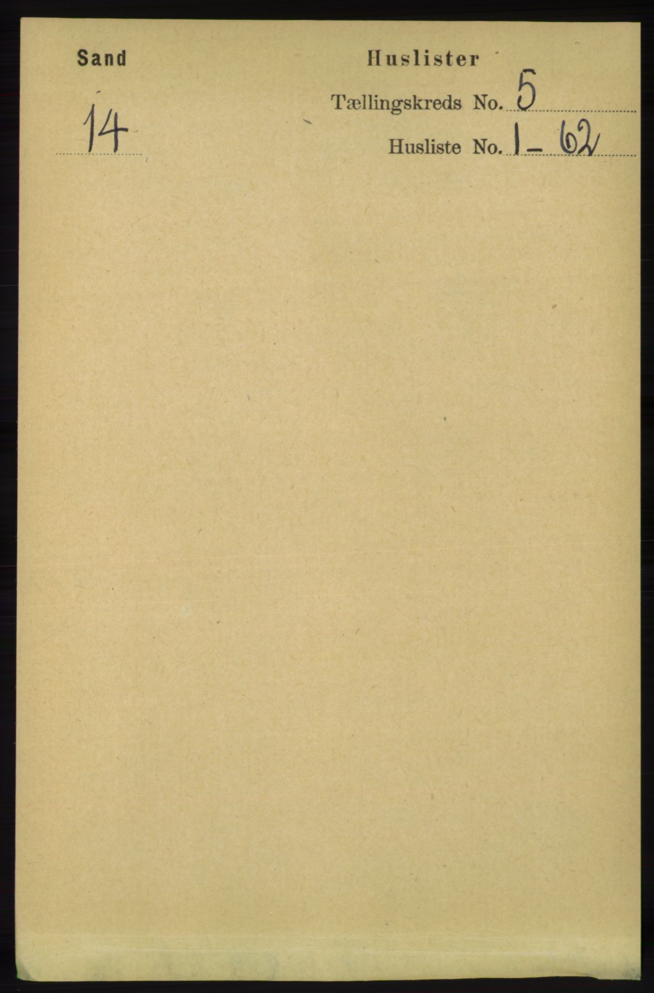 RA, Folketelling 1891 for 1136 Sand herred, 1891, s. 1484
