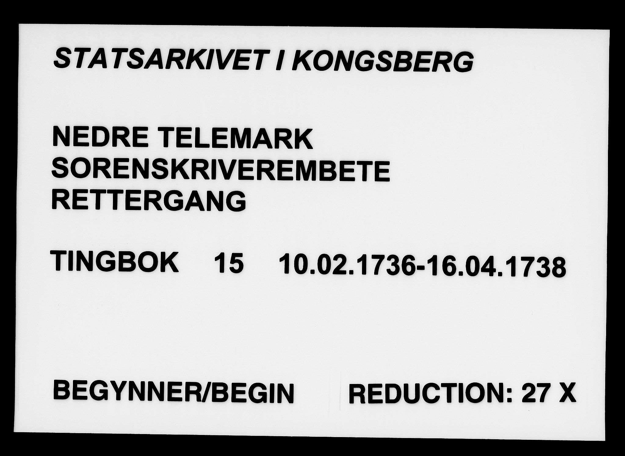 Nedre Telemark sorenskriveri, AV/SAKO-A-135/F/Fa/L0015: Tingbok, 1736-1738