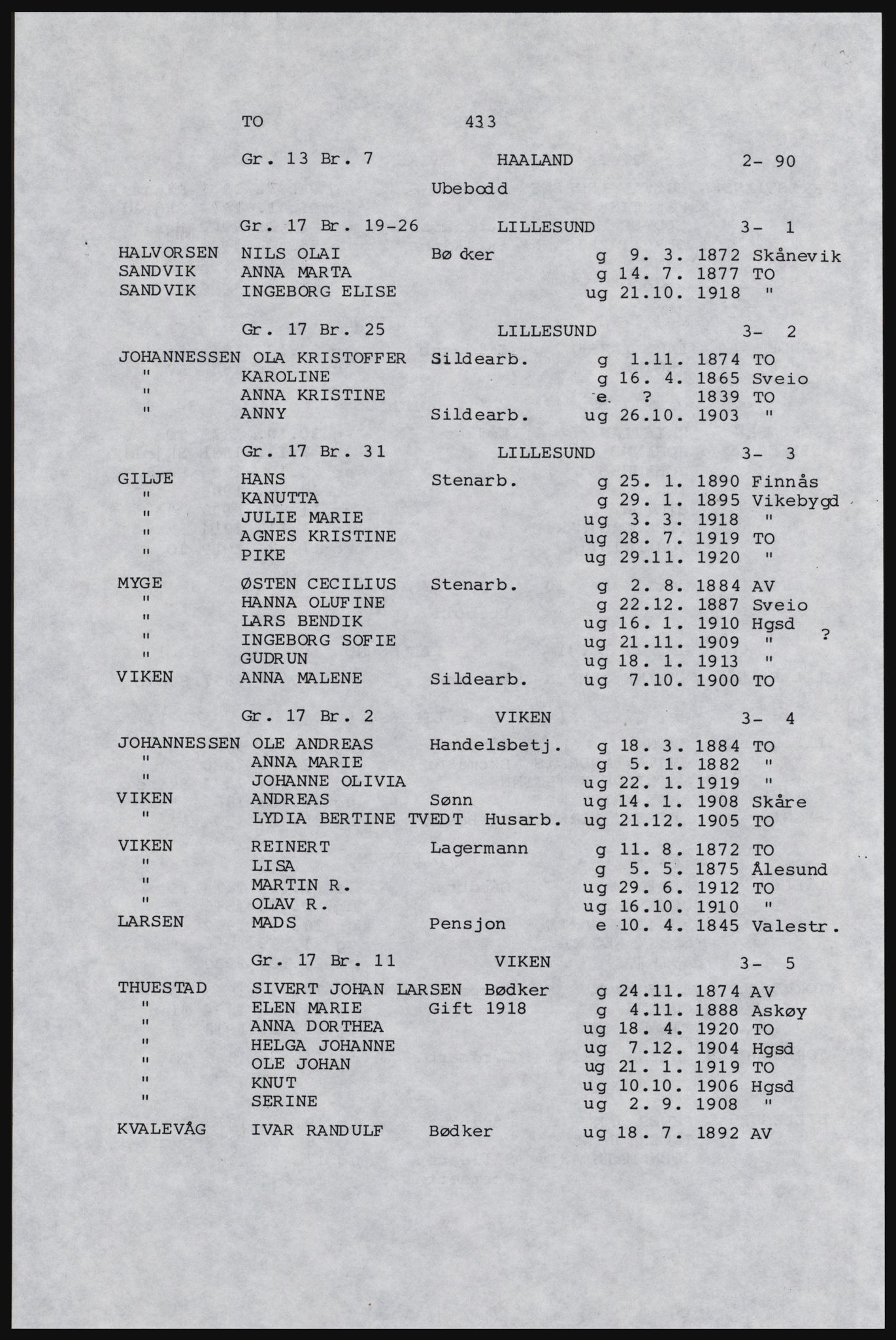 SAST, Avskrift av folketellingen 1920 for Karmøy, 1920, s. 457