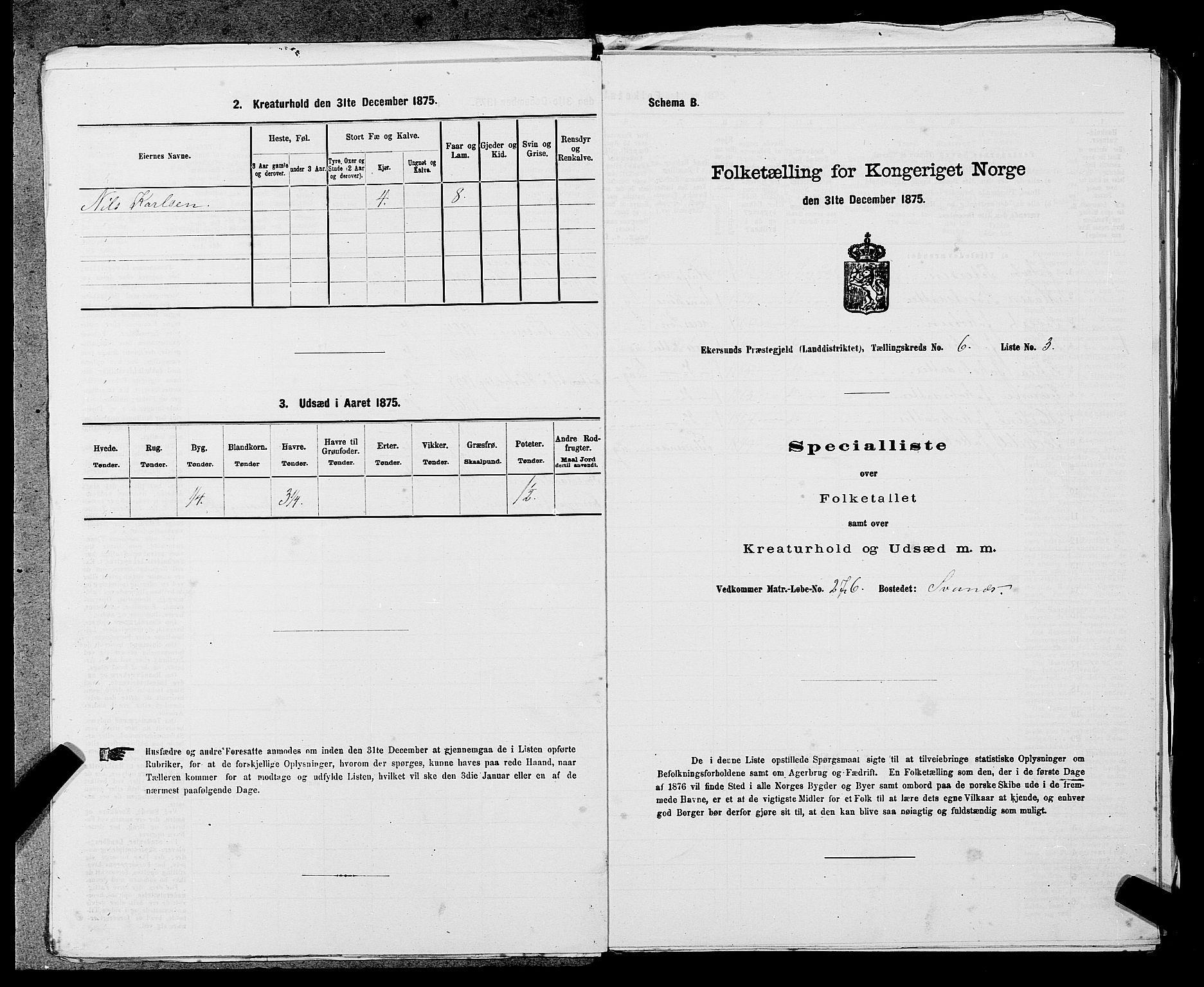 SAST, Folketelling 1875 for 1116L Eigersund prestegjeld, Eigersund landsokn og Ogna sokn, 1875, s. 640