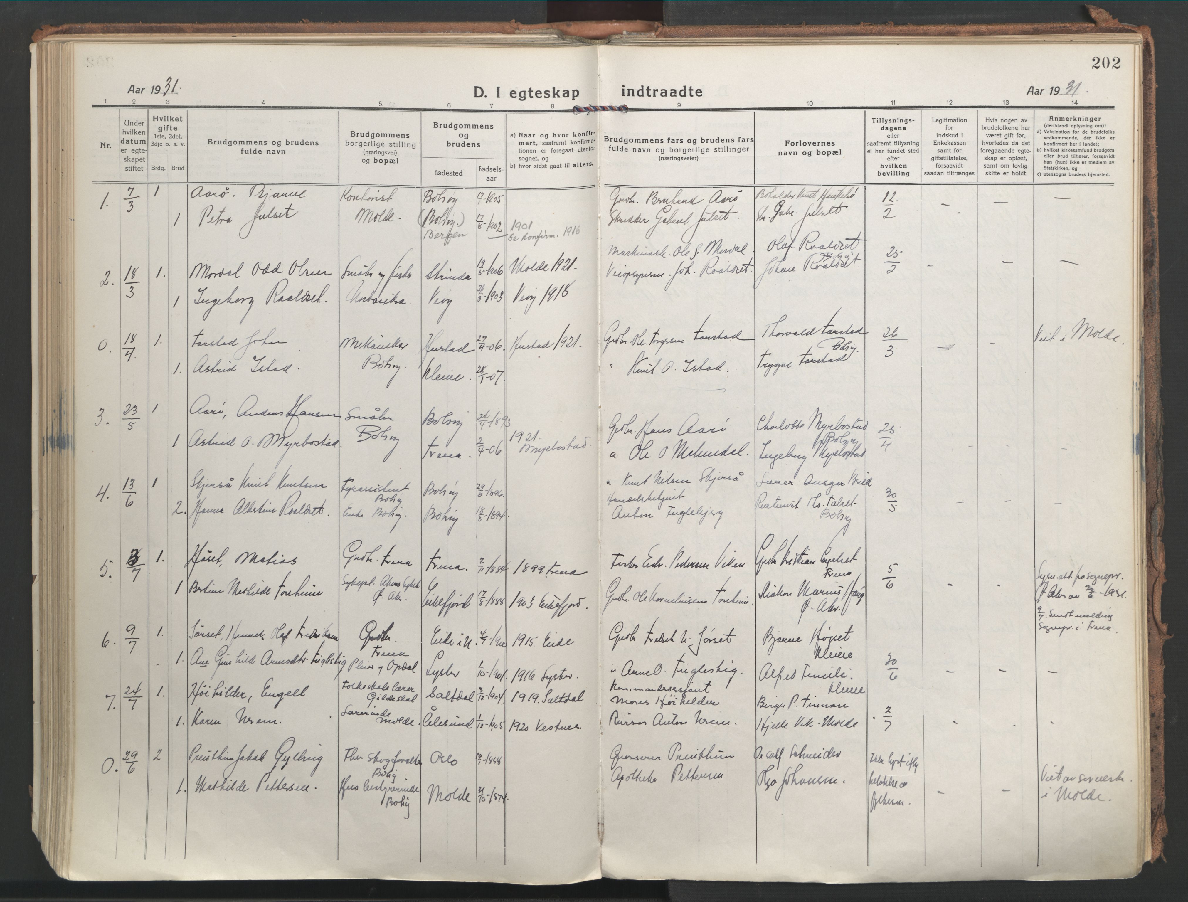 Ministerialprotokoller, klokkerbøker og fødselsregistre - Møre og Romsdal, AV/SAT-A-1454/555/L0659: Ministerialbok nr. 555A10, 1917-1971, s. 202