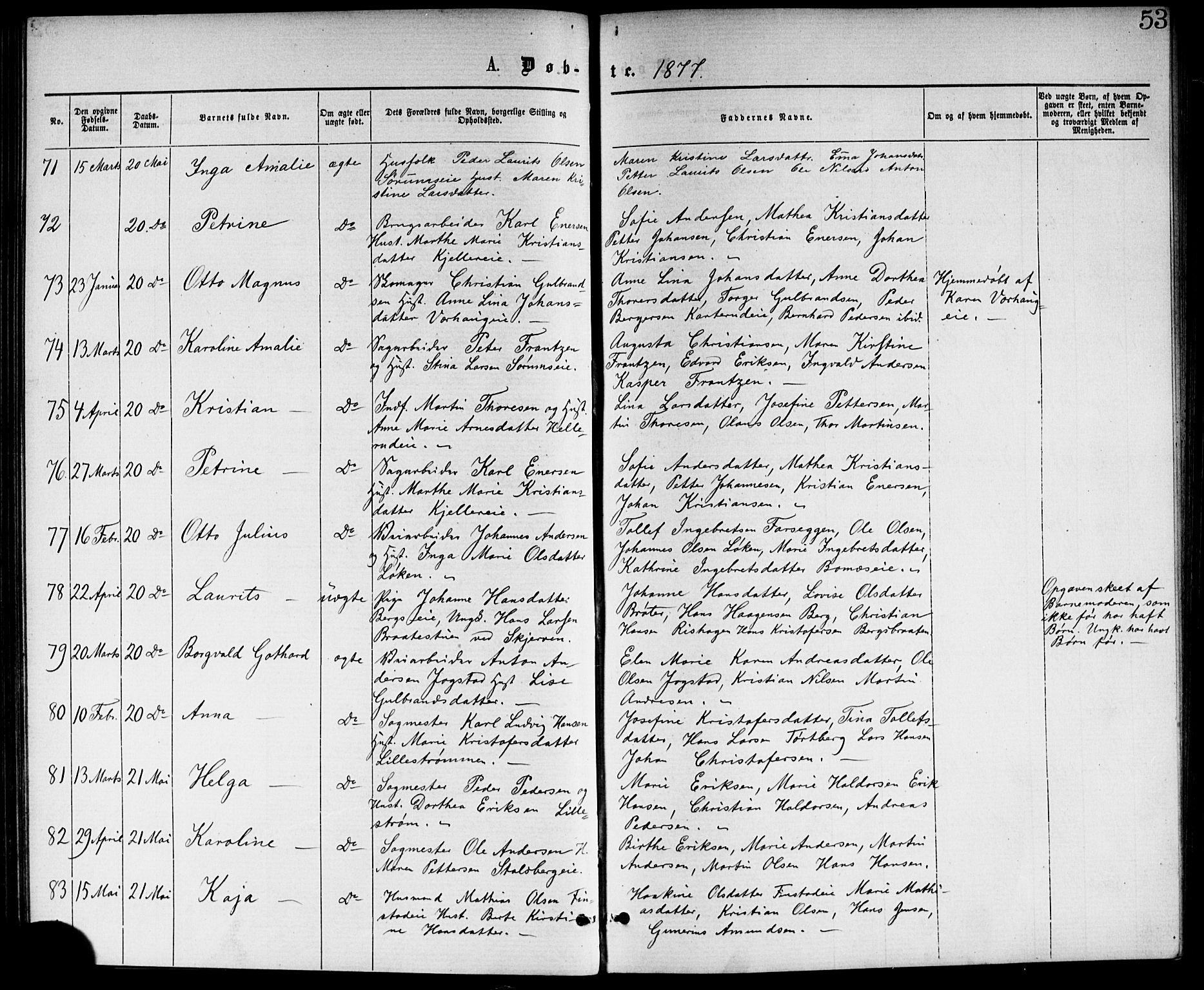 Skedsmo prestekontor Kirkebøker, AV/SAO-A-10033a/G/Ga/L0003: Klokkerbok nr. I 3, 1873-1882, s. 53