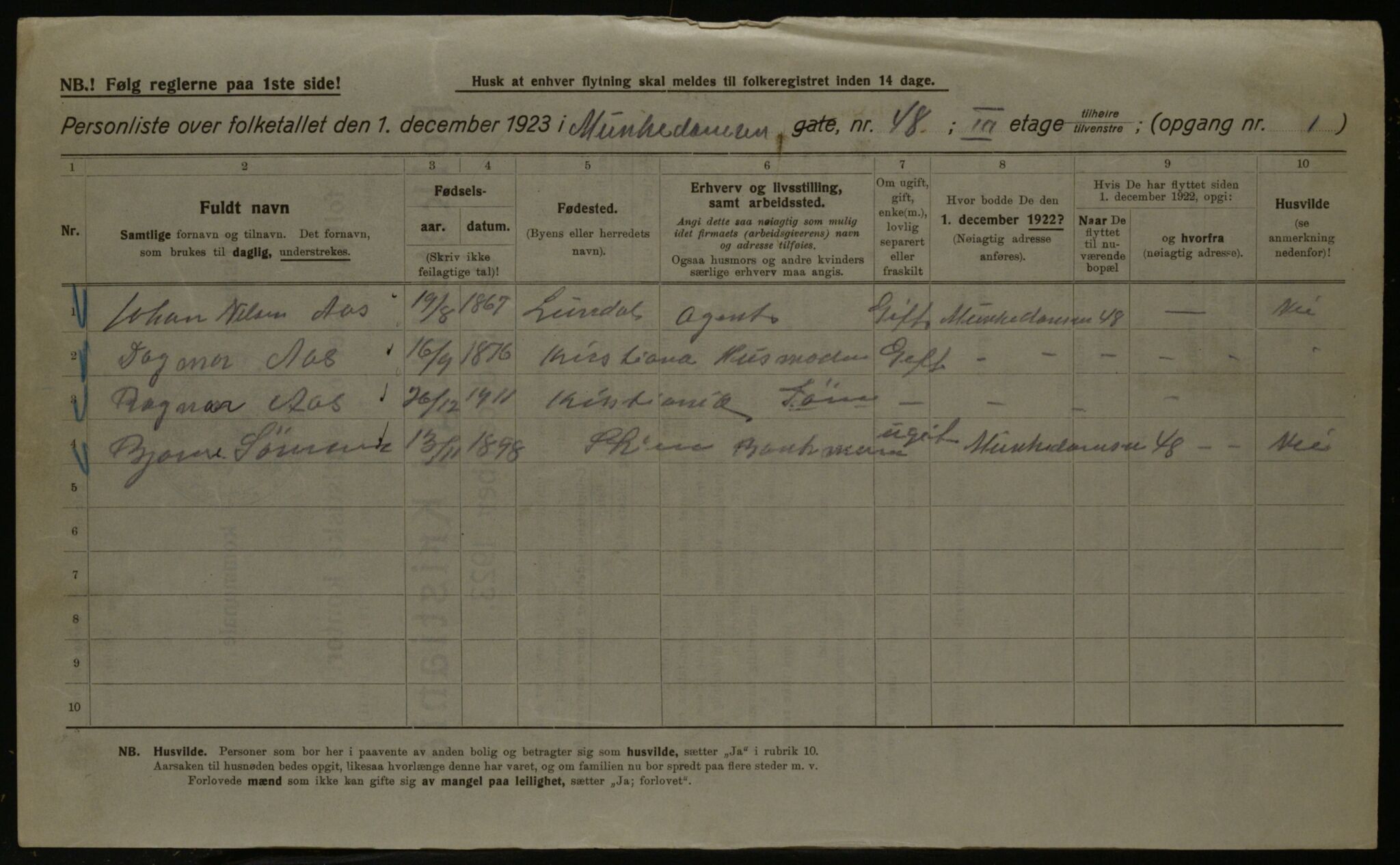 OBA, Kommunal folketelling 1.12.1923 for Kristiania, 1923, s. 74334