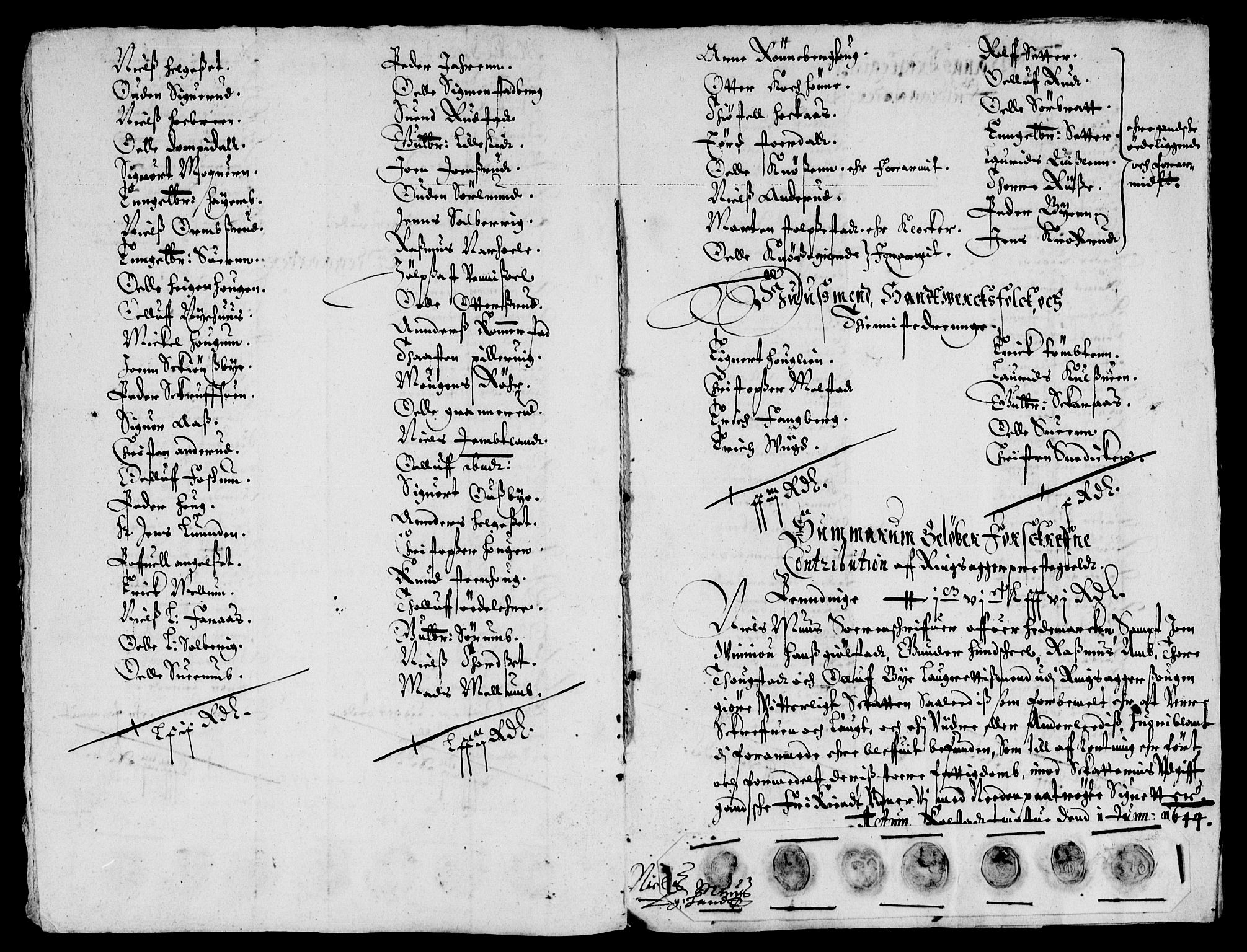 Rentekammeret inntil 1814, Reviderte regnskaper, Lensregnskaper, AV/RA-EA-5023/R/Rb/Rba/L0182: Akershus len, 1643-1645