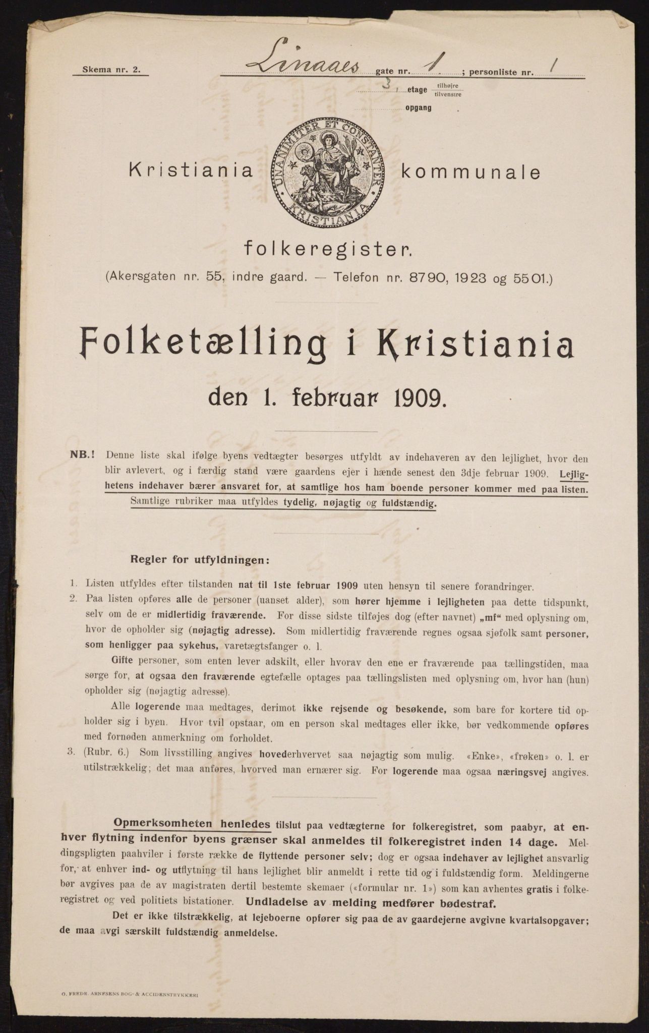 OBA, Kommunal folketelling 1.2.1909 for Kristiania kjøpstad, 1909, s. 52689