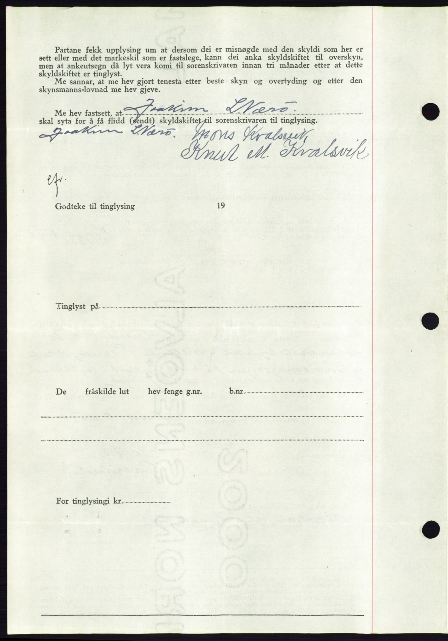 Søre Sunnmøre sorenskriveri, AV/SAT-A-4122/1/2/2C/L0077: Pantebok nr. 3A, 1945-1946, Dagboknr: 71/1946