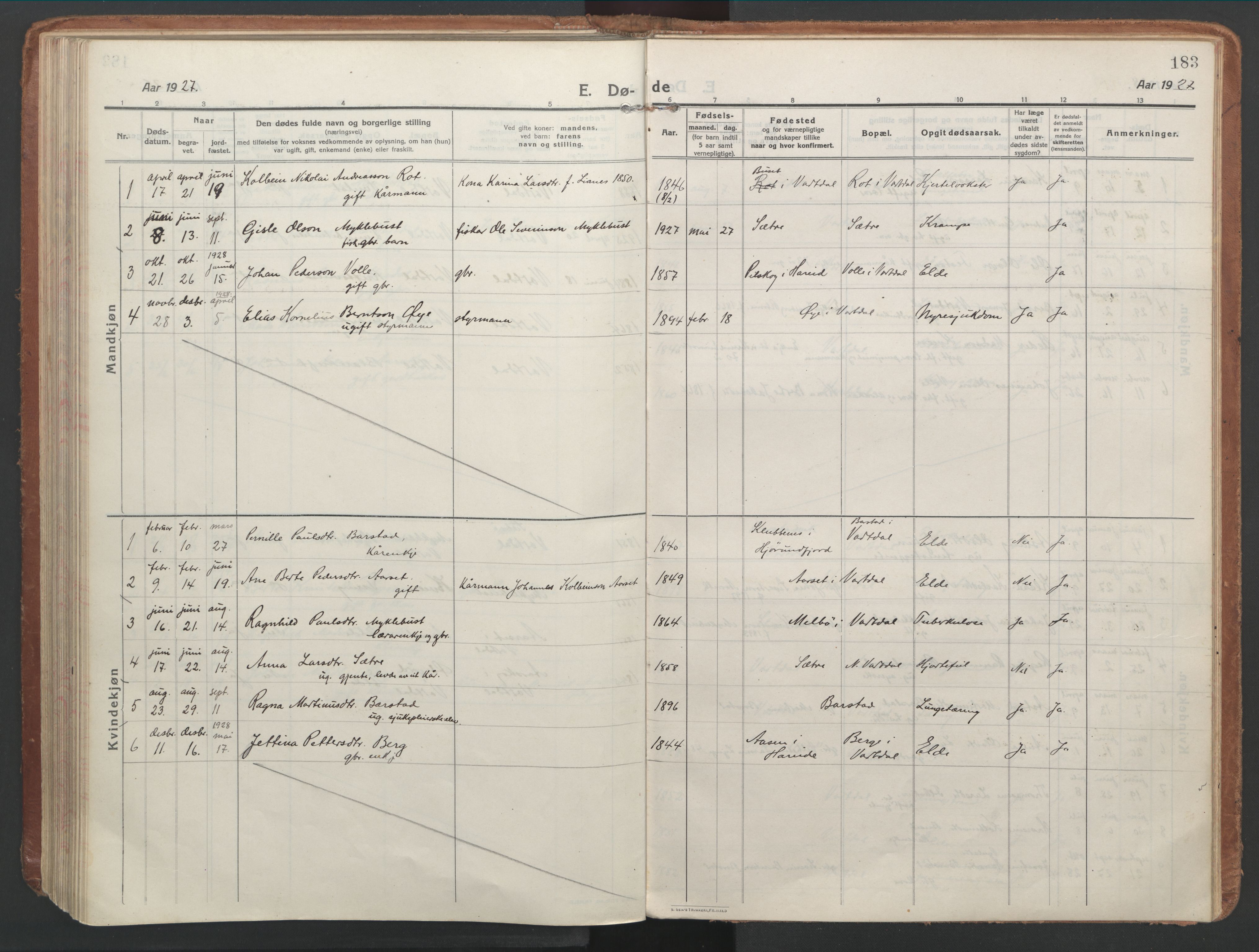 Ministerialprotokoller, klokkerbøker og fødselsregistre - Møre og Romsdal, SAT/A-1454/514/L0200: Ministerialbok nr. 514A02, 1913-1943, s. 183