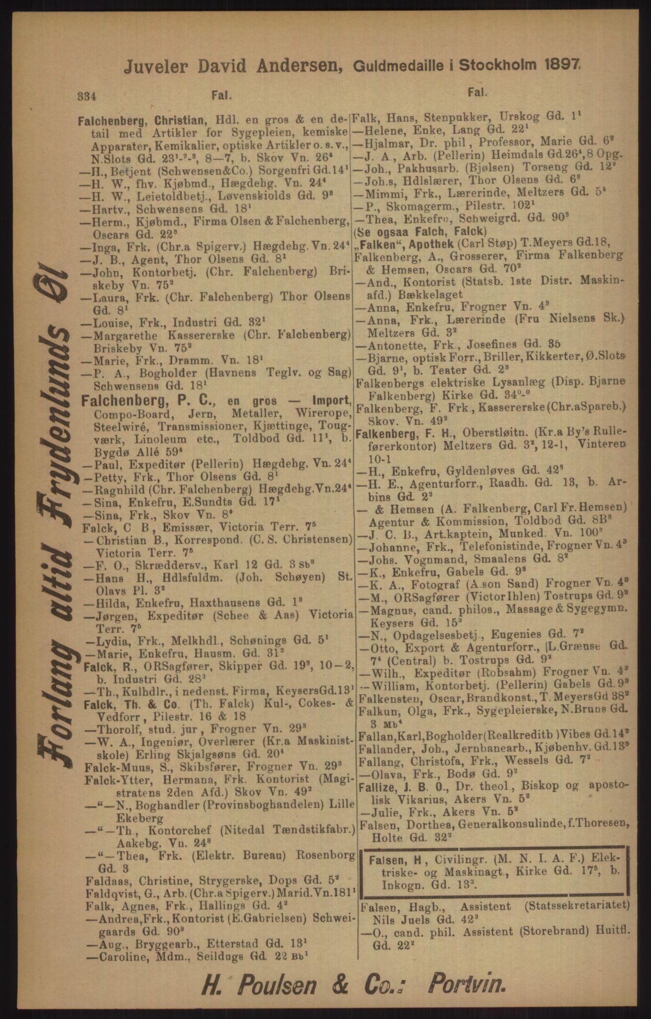 Kristiania/Oslo adressebok, PUBL/-, 1905, s. 334