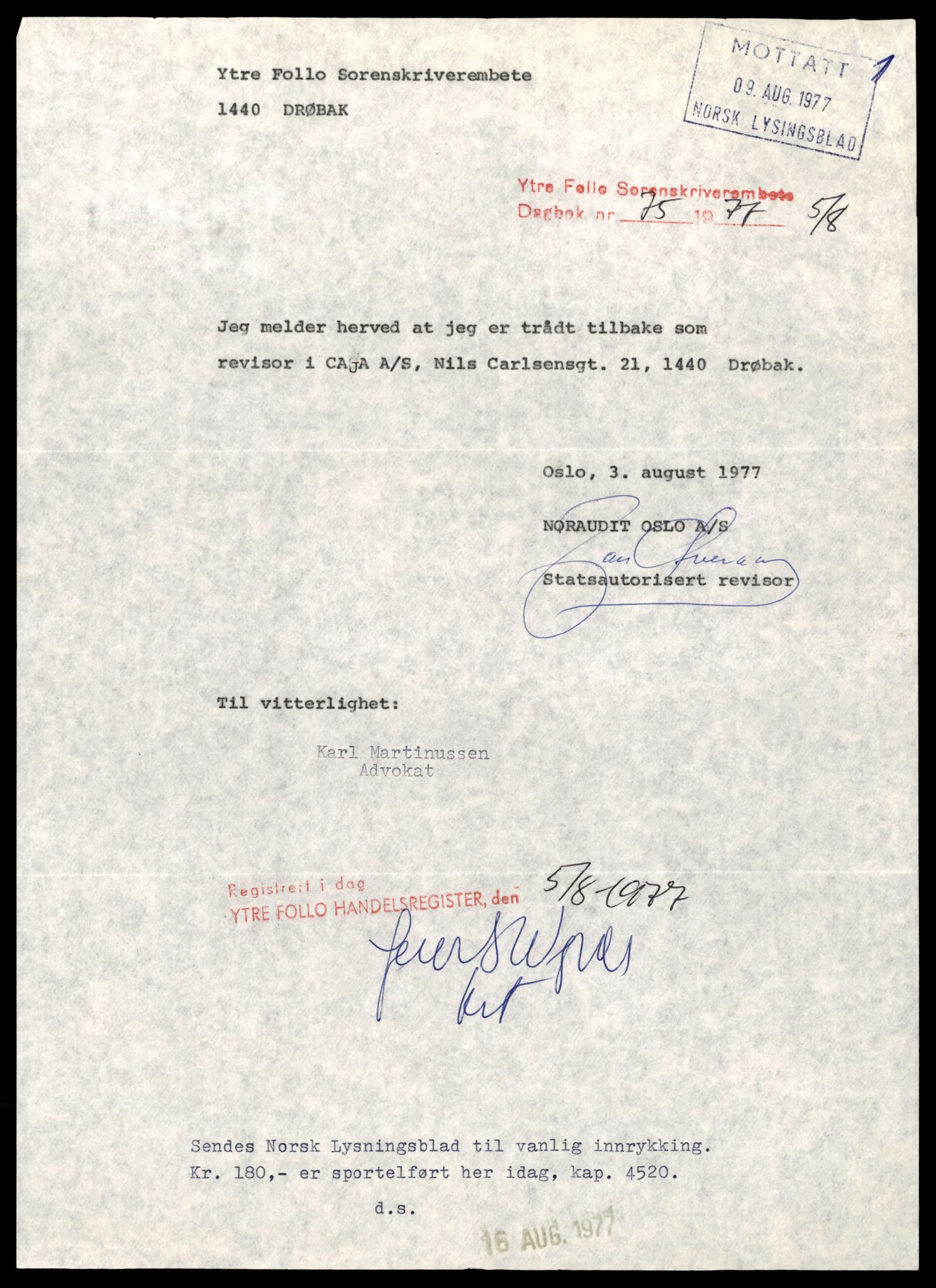 Ytre Follo tingrett, AV/SAT-A-10177/K/Kb/Kba/L0009: Aksjeselskap, C - De, 1890-1989, s. 1