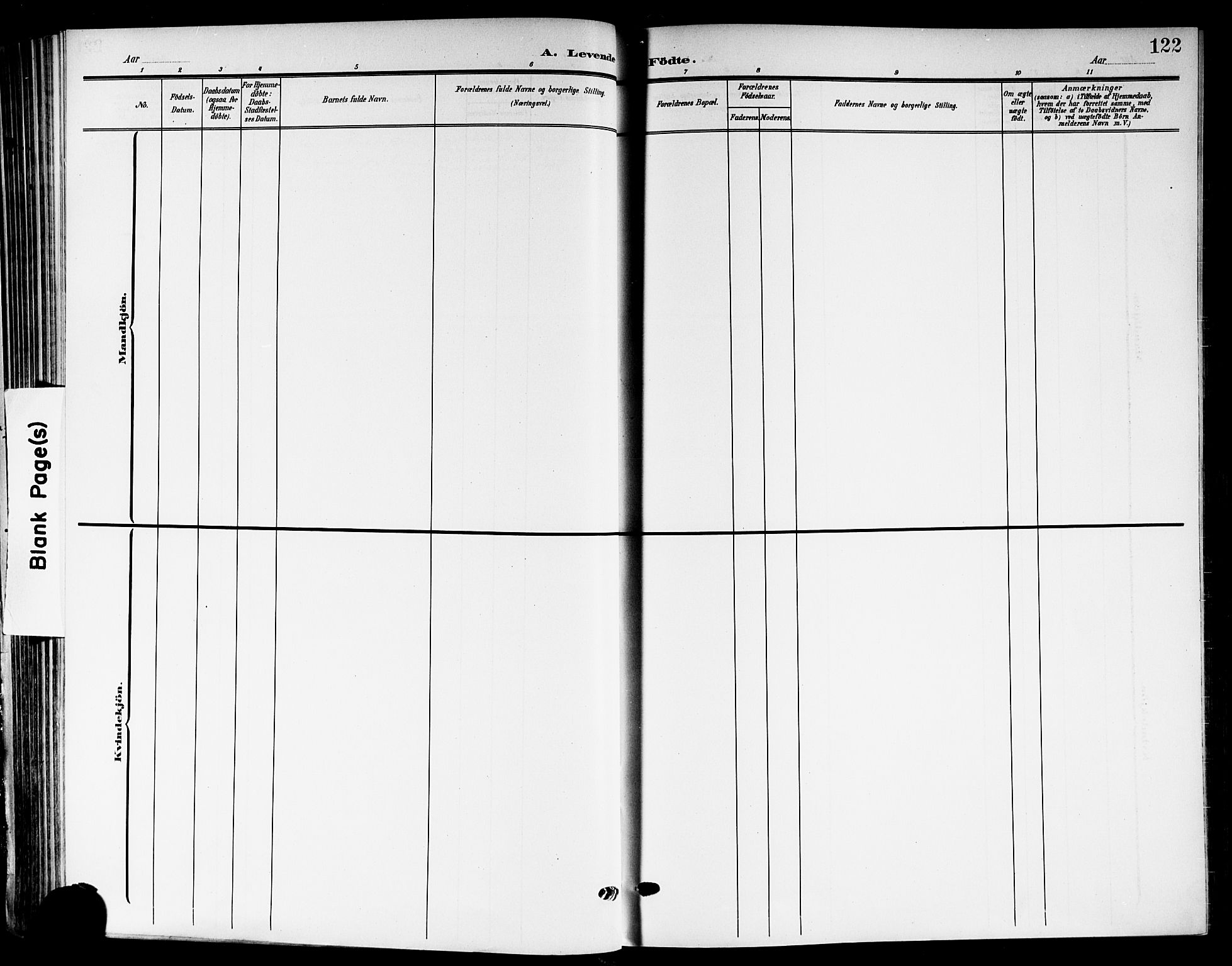Skedsmo prestekontor Kirkebøker, AV/SAO-A-10033a/G/Ga/L0005b: Klokkerbok nr. I 5B, 1902-1911, s. 122