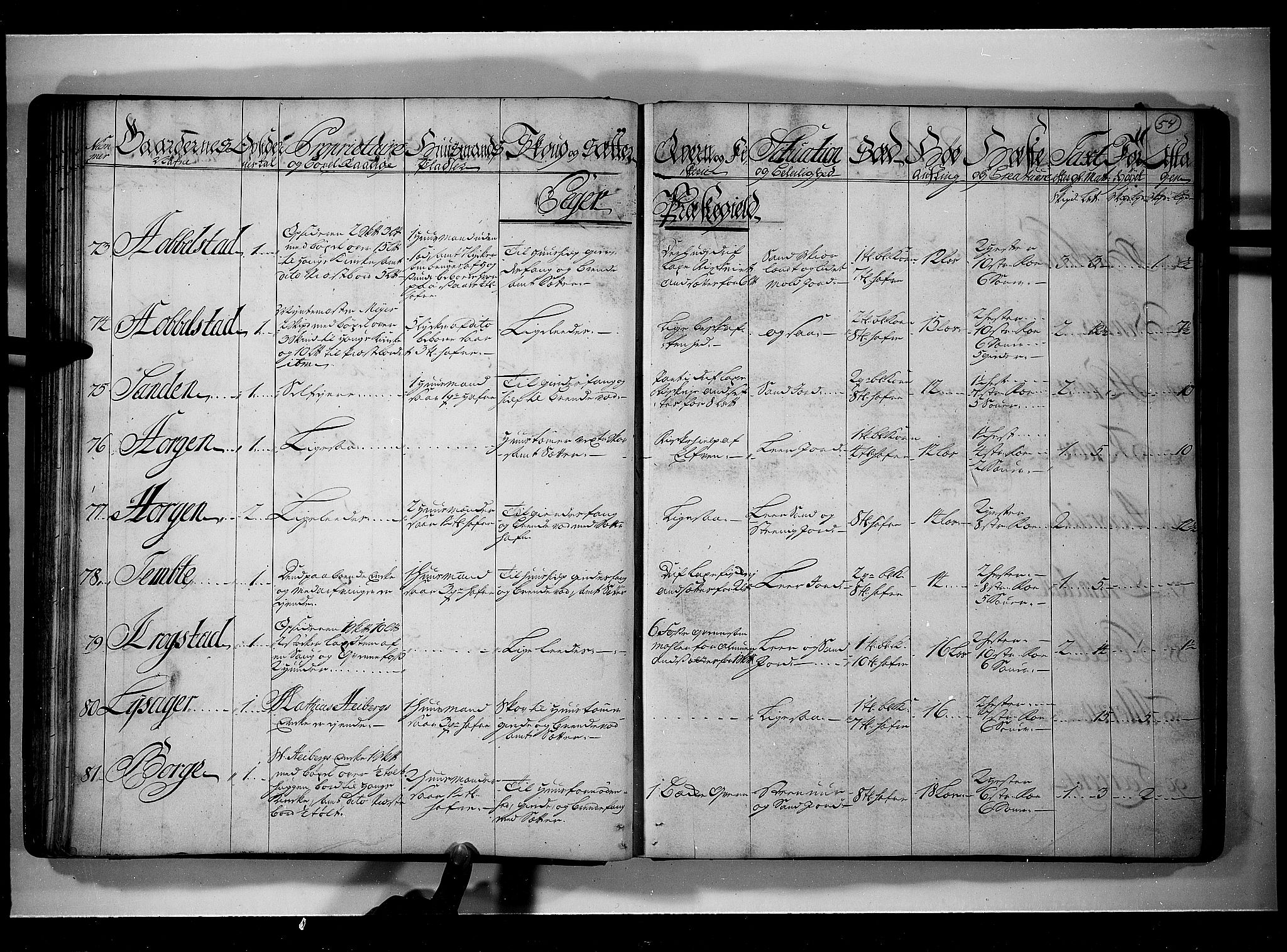 Rentekammeret inntil 1814, Realistisk ordnet avdeling, AV/RA-EA-4070/N/Nb/Nbf/L0111: Buskerud eksaminasjonsprotokoll, 1723, s. 53b-54a