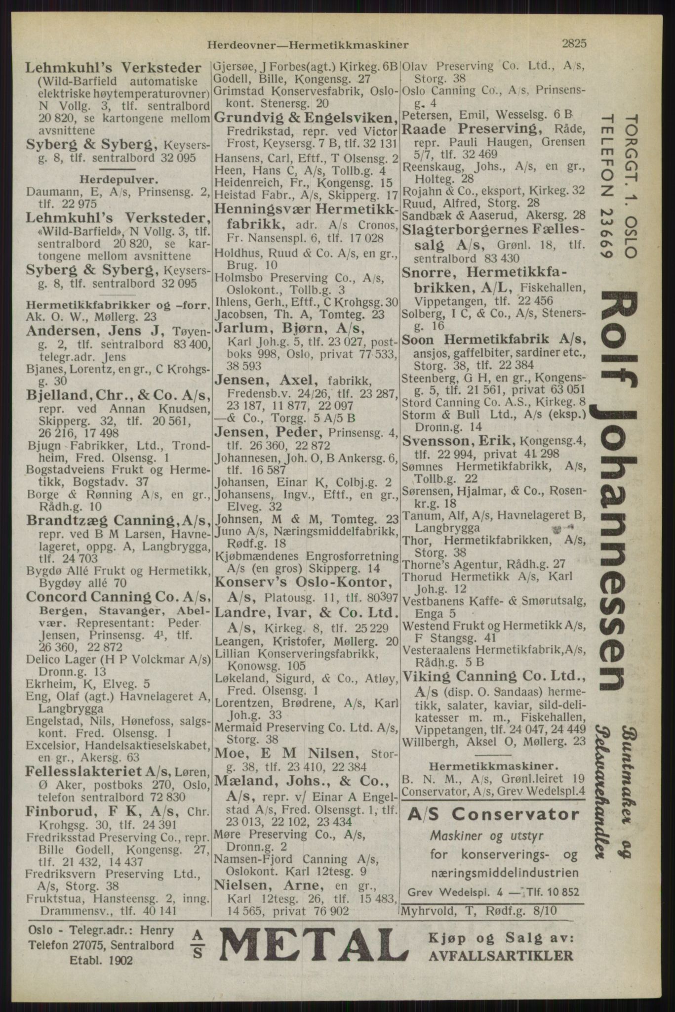 Kristiania/Oslo adressebok, PUBL/-, 1944, s. 2825