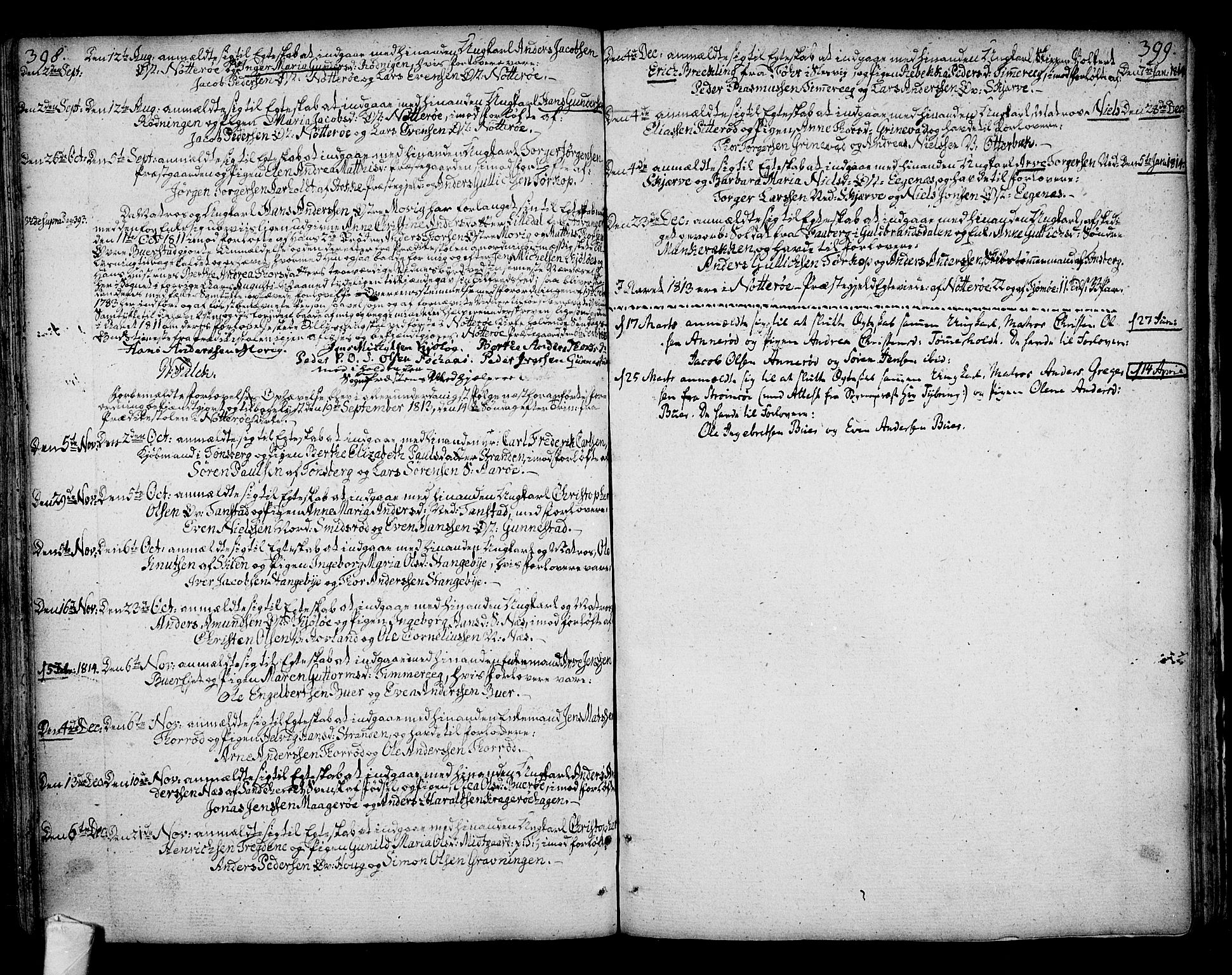 Nøtterøy kirkebøker, AV/SAKO-A-354/F/Fa/L0003: Ministerialbok nr. I 3, 1791-1814, s. 398-399