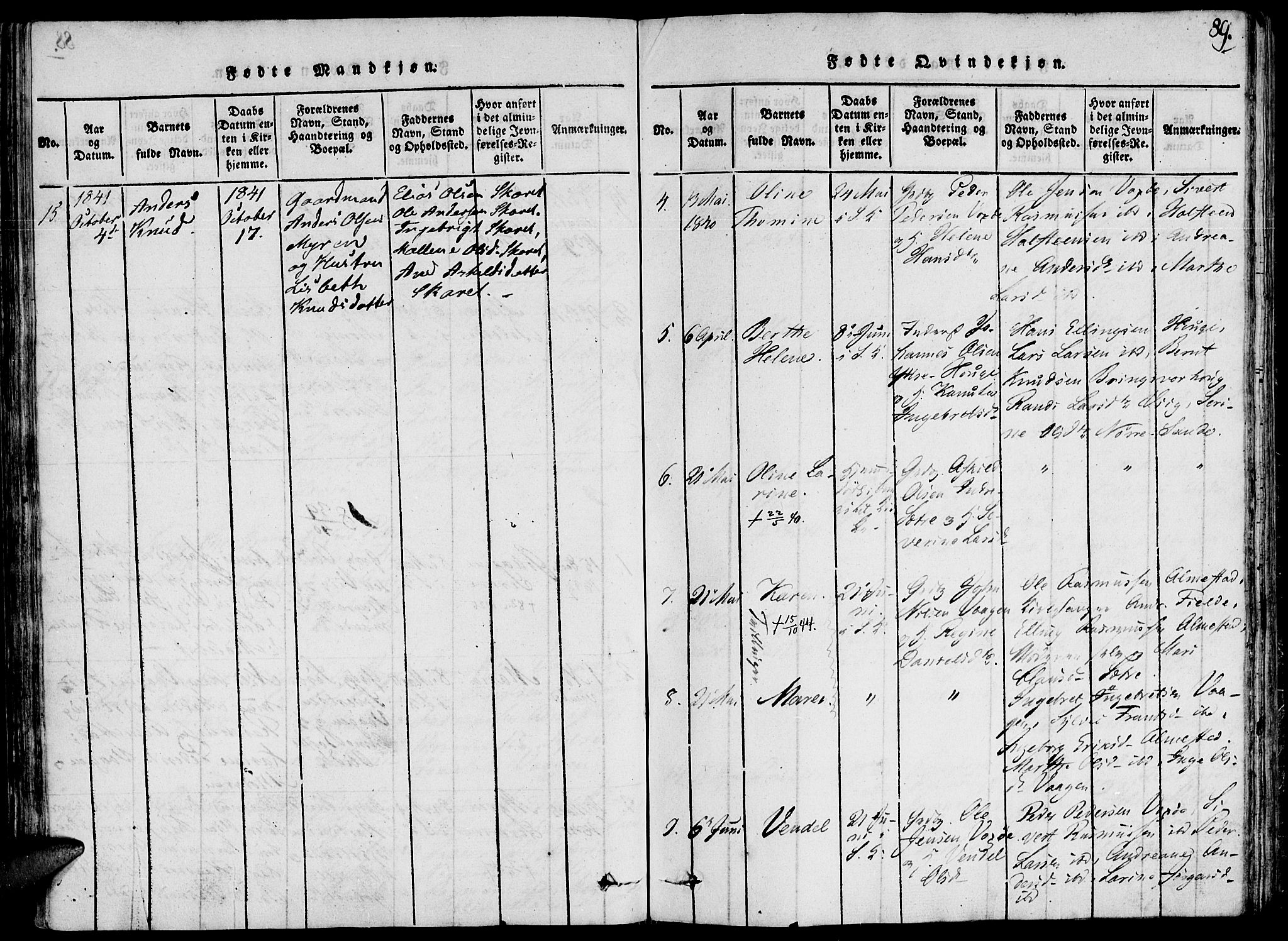 Ministerialprotokoller, klokkerbøker og fødselsregistre - Møre og Romsdal, AV/SAT-A-1454/503/L0033: Ministerialbok nr. 503A01, 1816-1841, s. 89