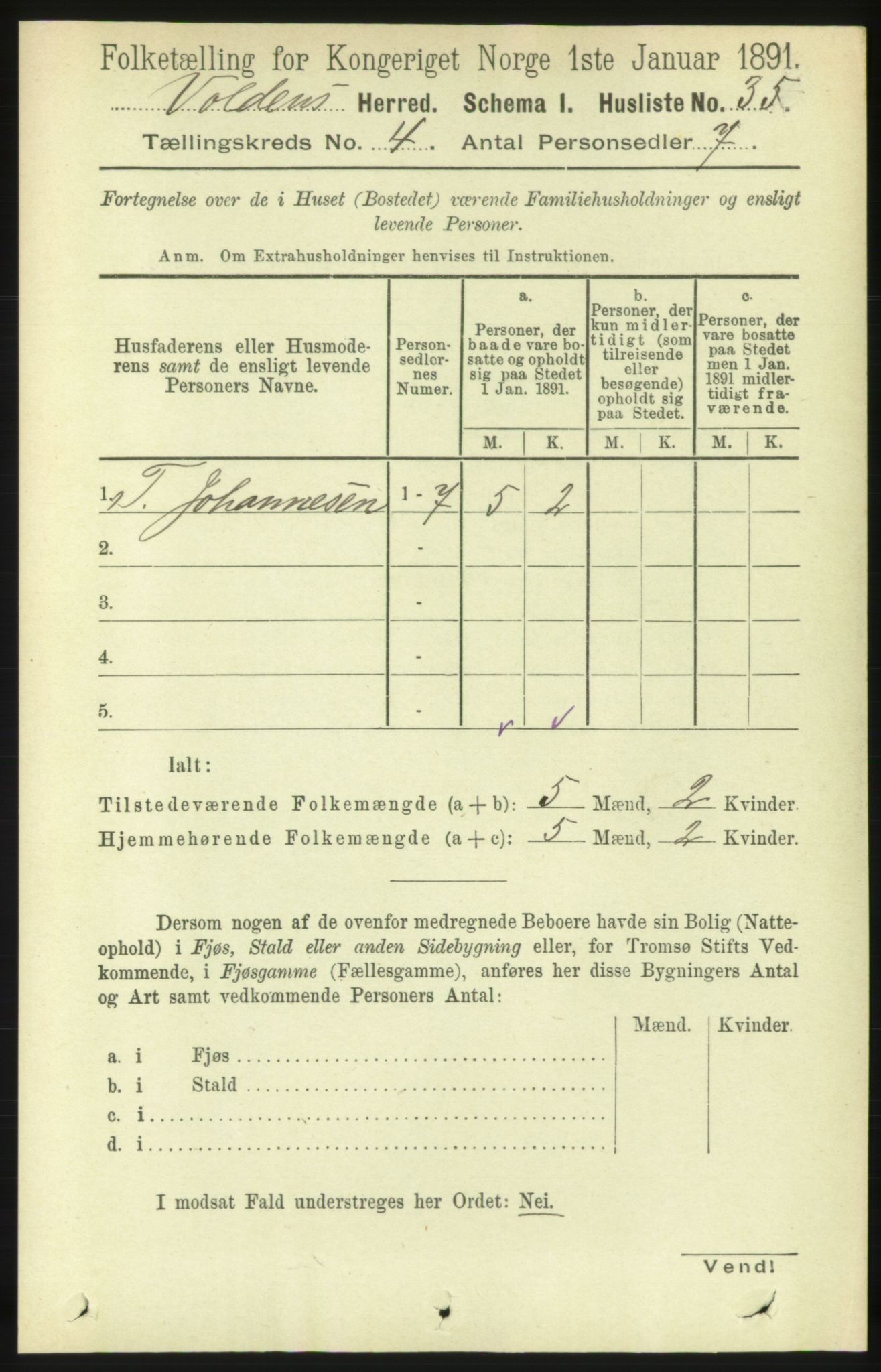 RA, Folketelling 1891 for 1519 Volda herred, 1891, s. 1961