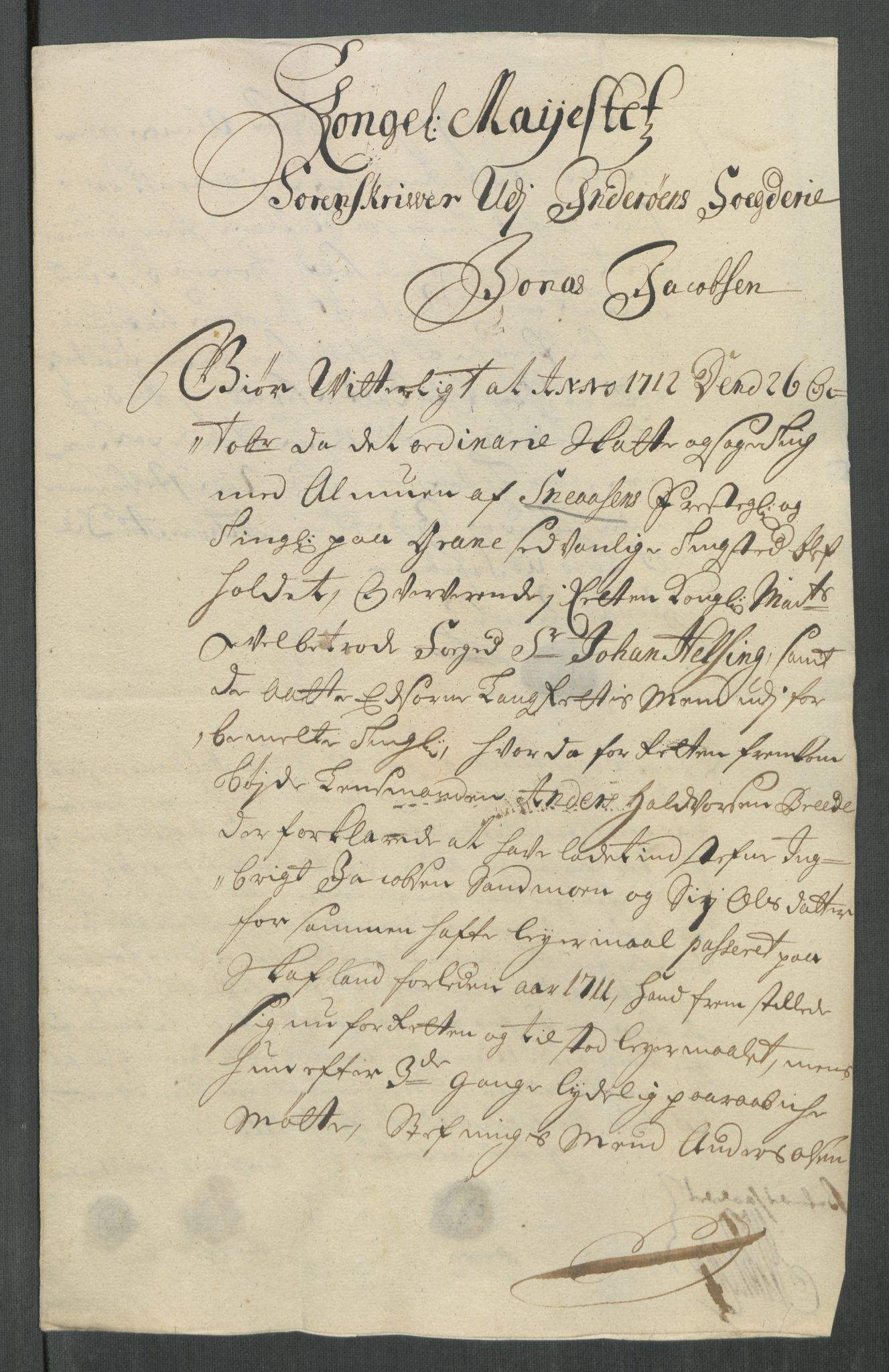 Rentekammeret inntil 1814, Reviderte regnskaper, Fogderegnskap, AV/RA-EA-4092/R63/L4320: Fogderegnskap Inderøy, 1712, s. 245