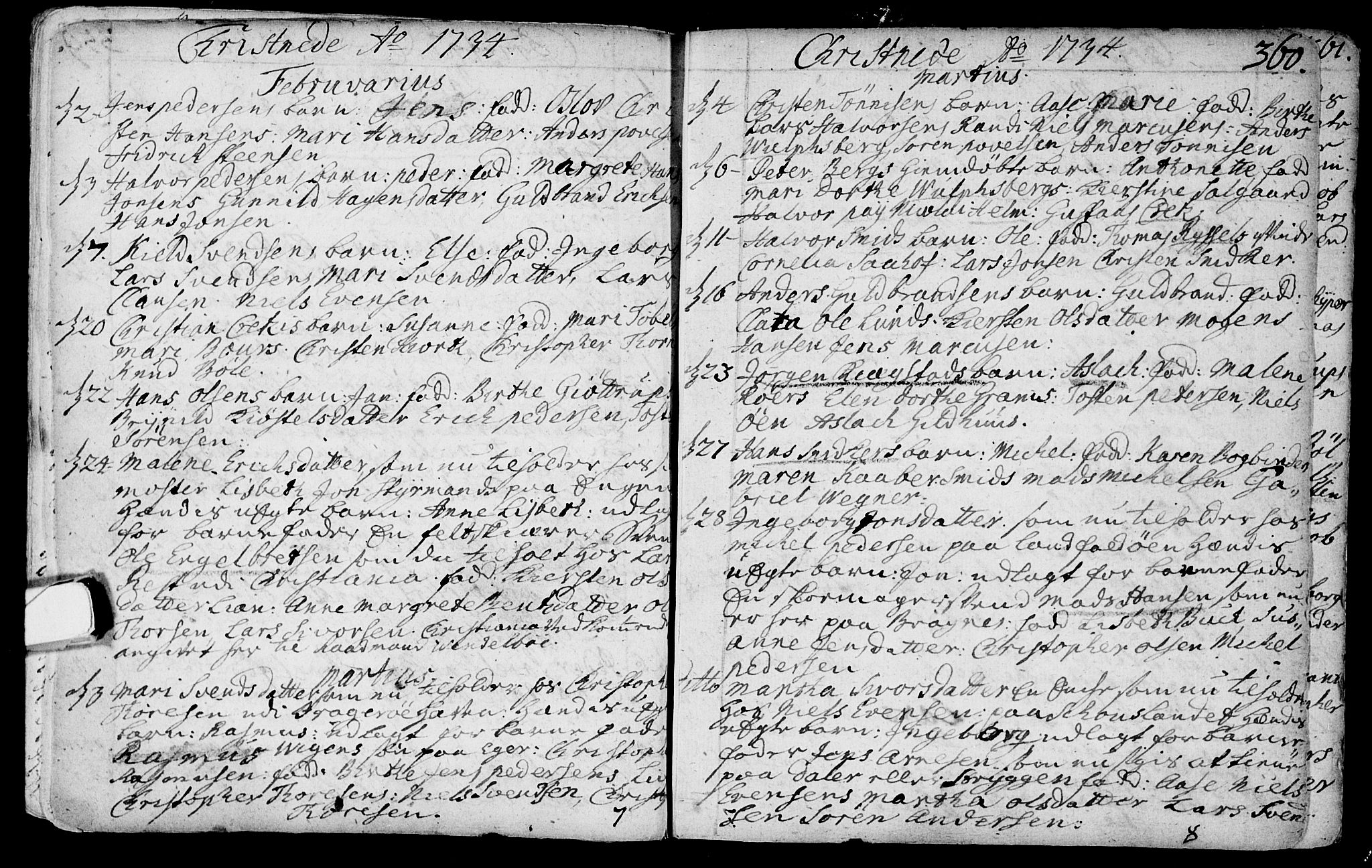 Bragernes kirkebøker, SAKO/A-6/F/Fa/L0003: Ministerialbok nr. I 3, 1706-1734, s. 360