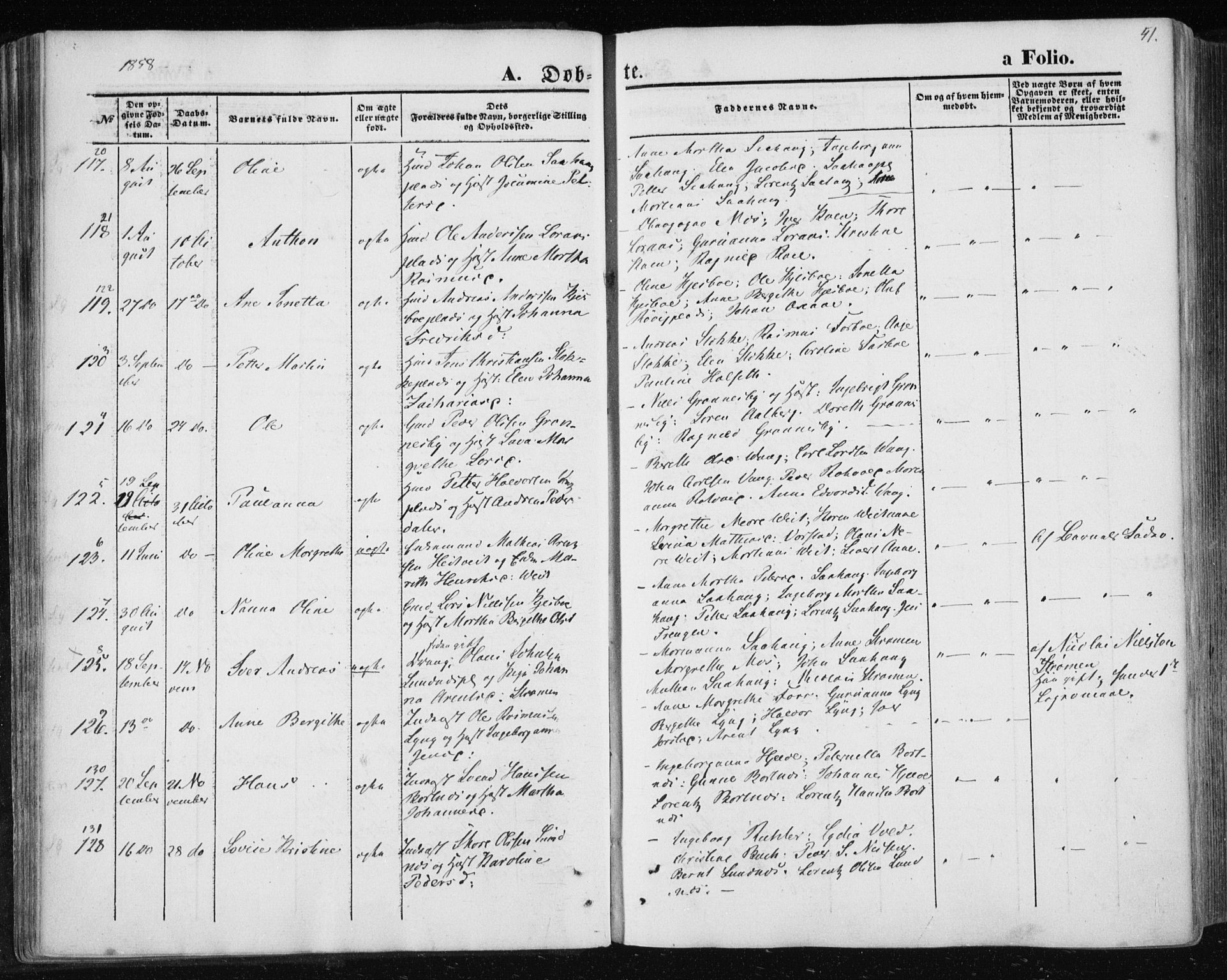 Ministerialprotokoller, klokkerbøker og fødselsregistre - Nord-Trøndelag, AV/SAT-A-1458/730/L0283: Ministerialbok nr. 730A08, 1855-1865, s. 41