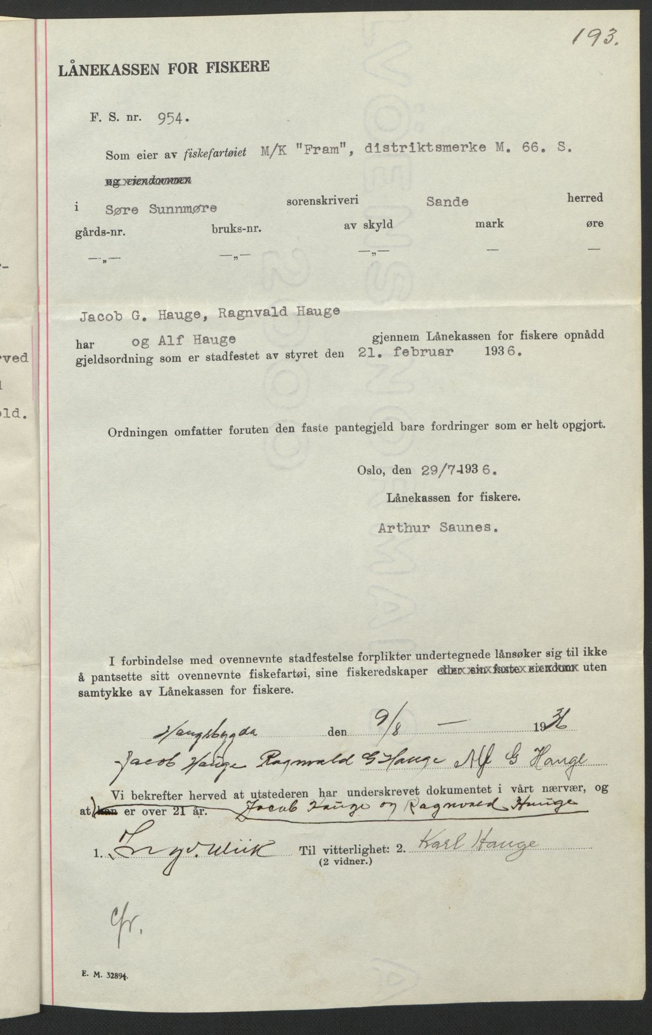 Søre Sunnmøre sorenskriveri, AV/SAT-A-4122/1/2/2C/L0061: Pantebok nr. 55, 1936-1936, Dagboknr: 1148/1936