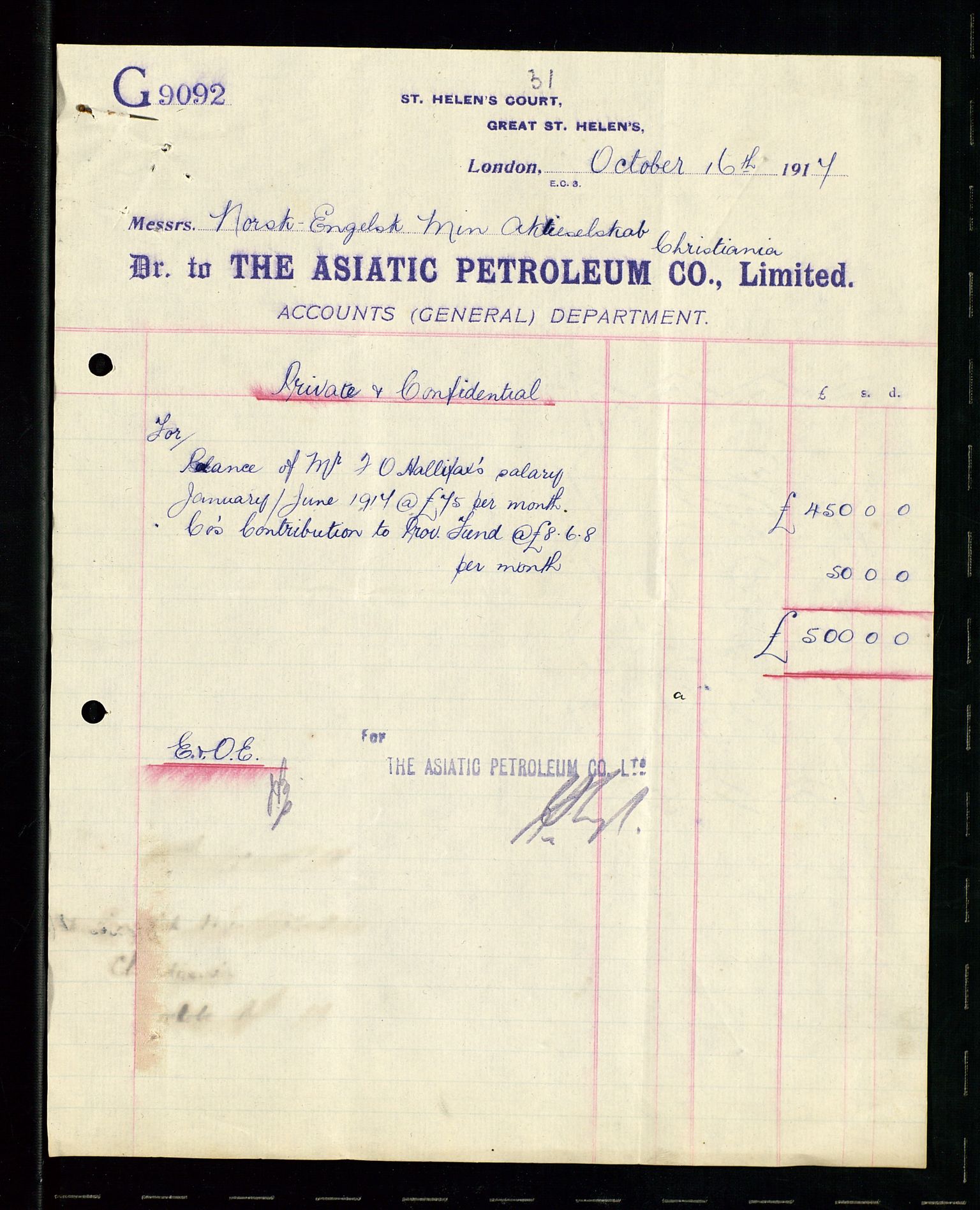 Pa 1521 - A/S Norske Shell, AV/SAST-A-101915/E/Ea/Eaa/L0001: Sjefskorrespondanse, 1917, s. 85