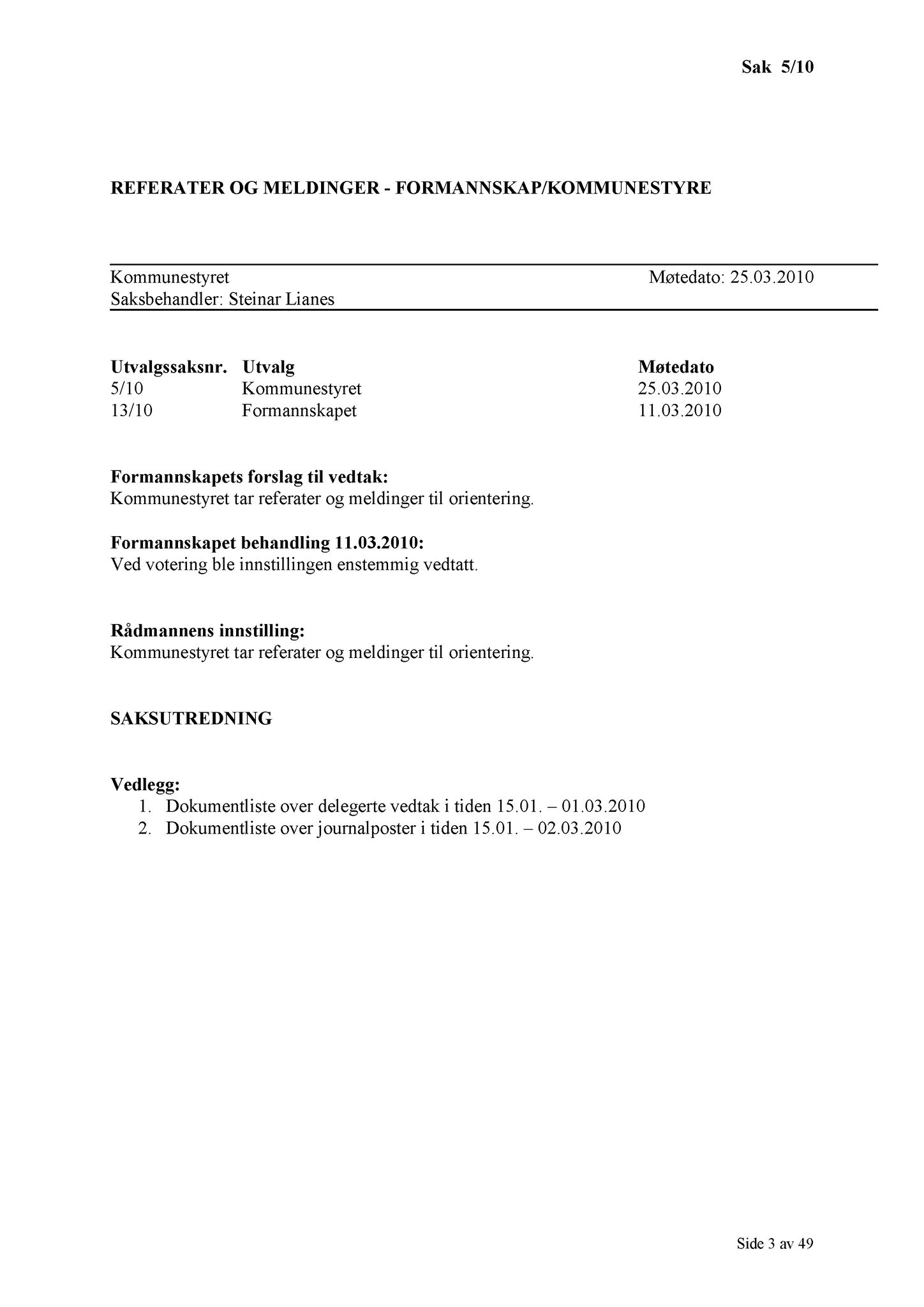 Klæbu Kommune, TRKO/KK/01-KS/L003: Kommunestyret - Møtedokumenter, 2010, s. 110