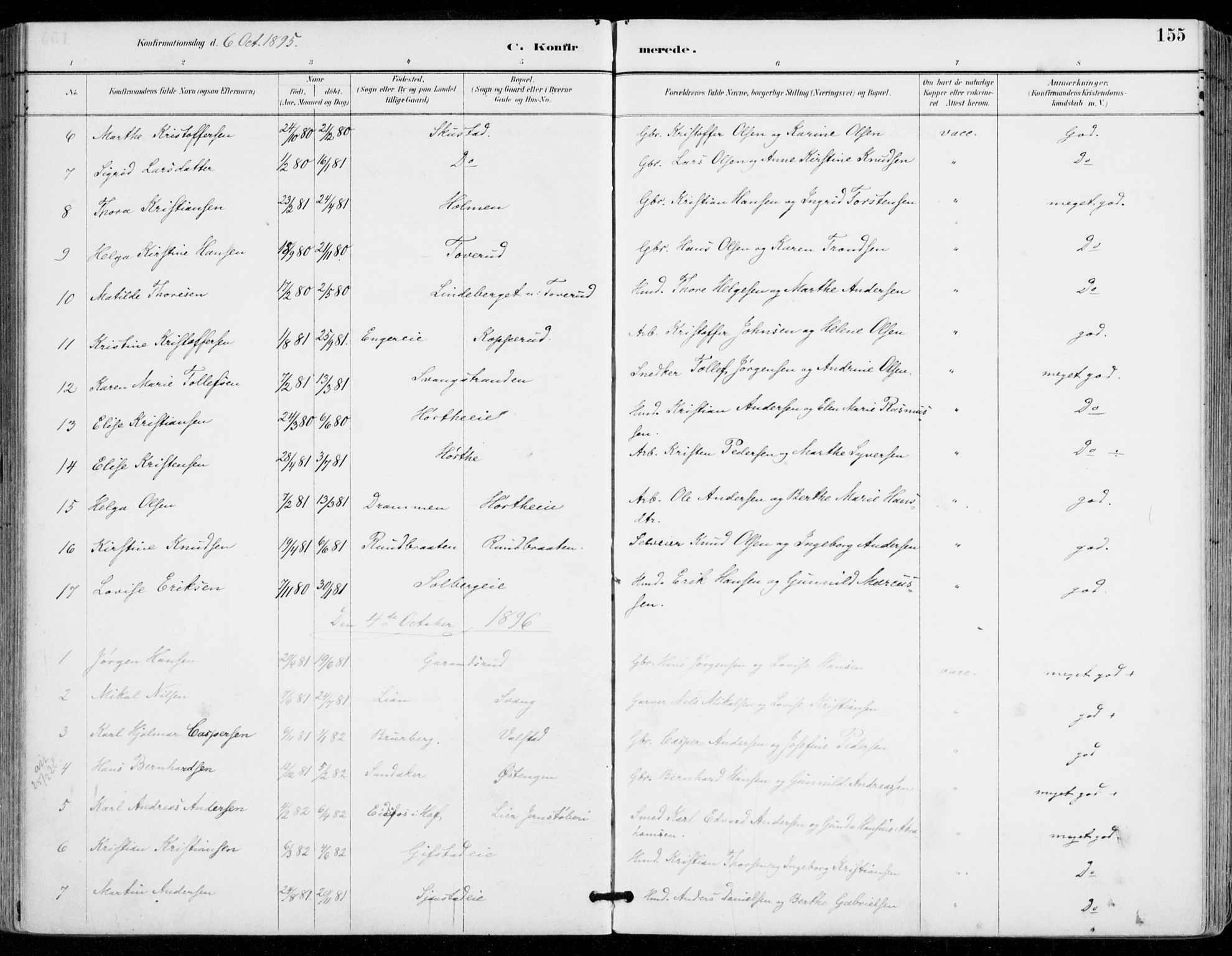 Sylling kirkebøker, AV/SAKO-A-247/F/Fa/L0001: Ministerialbok nr. 1, 1883-1910, s. 155