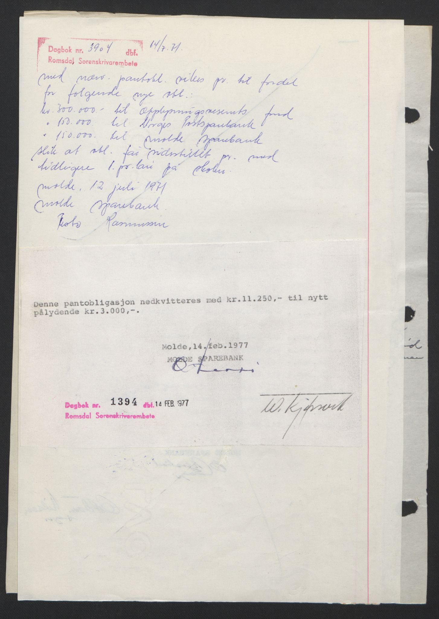 Romsdal sorenskriveri, SAT/A-4149/1/2/2C: Pantebok nr. B3, 1946-1948, Dagboknr: 3094/1971