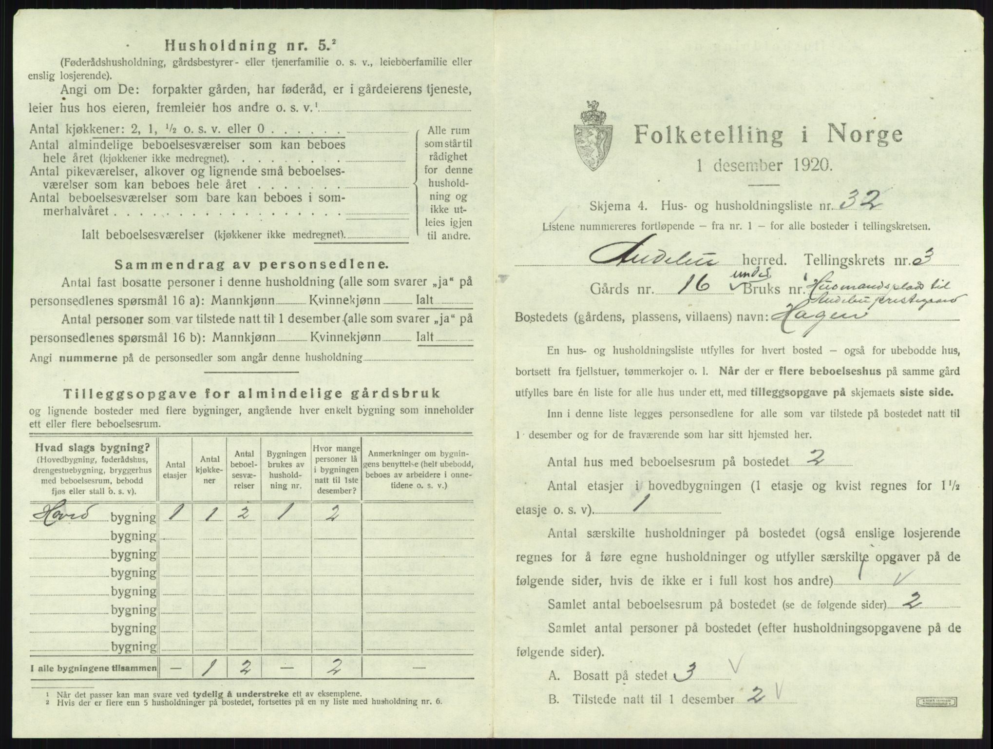 SAKO, Folketelling 1920 for 0719 Andebu herred, 1920, s. 243