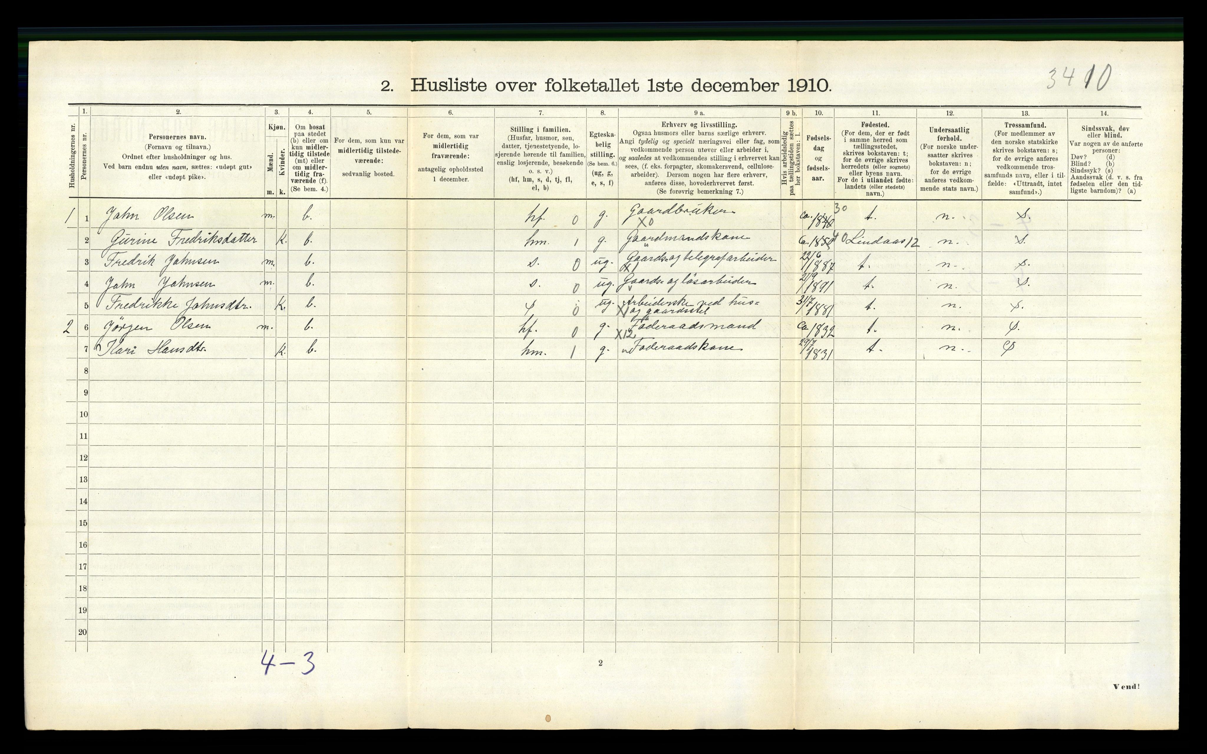 RA, Folketelling 1910 for 1411 Gulen herred, 1910, s. 663