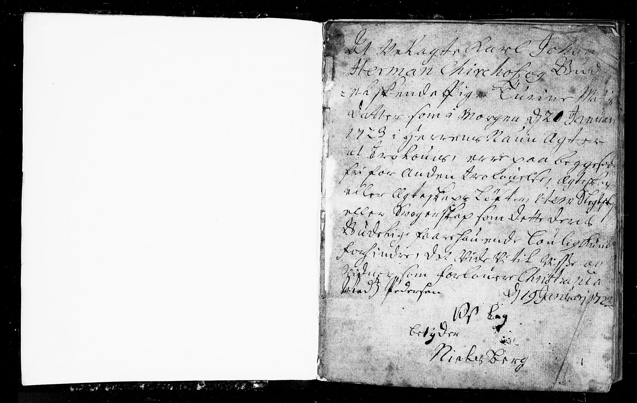 Oslo domkirke Kirkebøker, SAO/A-10752/L/La/L0004: Forlovererklæringer nr. 4, 1723-1727