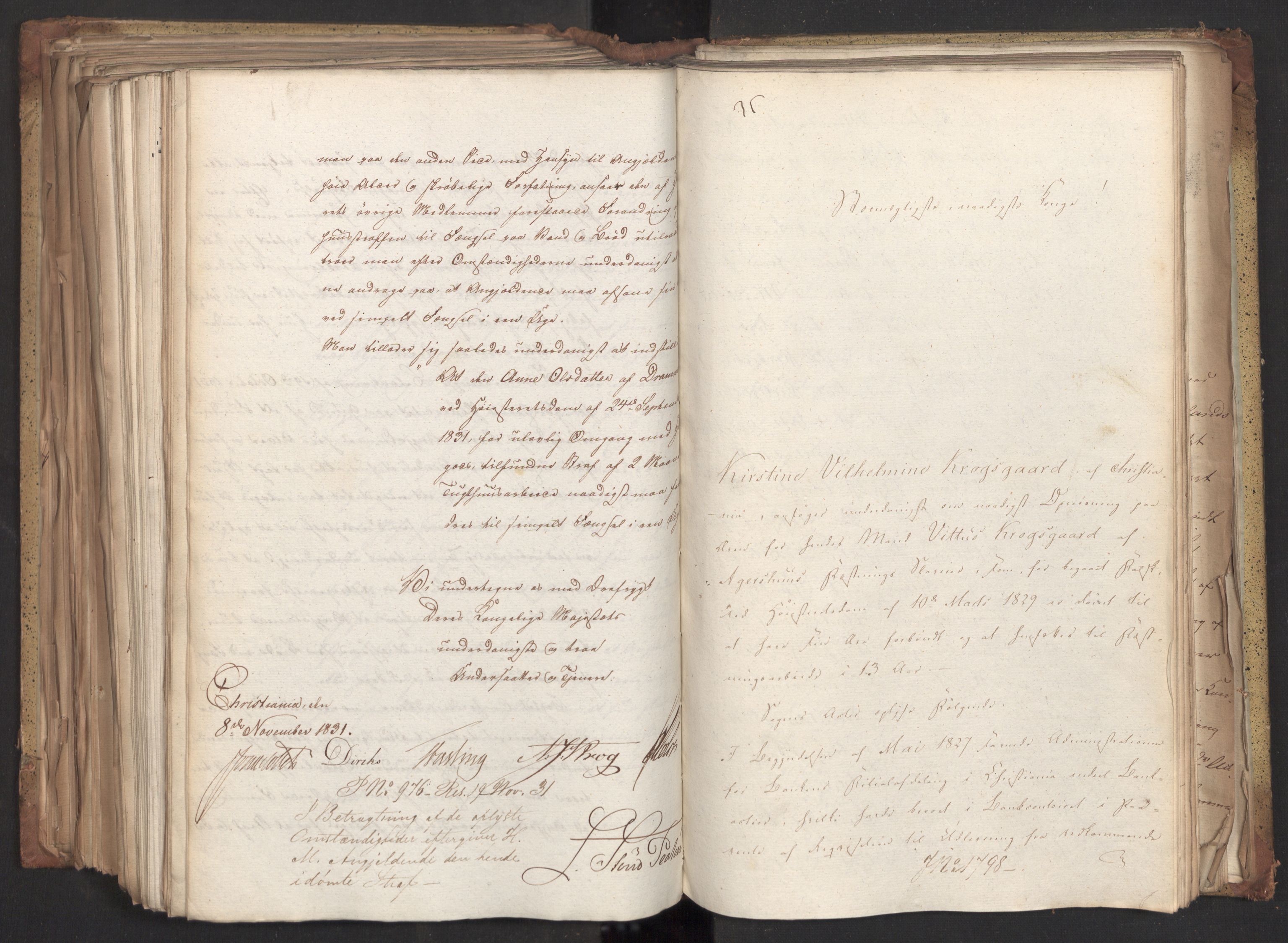 Statsrådsavdelingen i Stockholm, AV/RA-S-1003/D/Da/L0074: Regjeringsinnstillinger nr. 1700-1839, 1831, s. 324