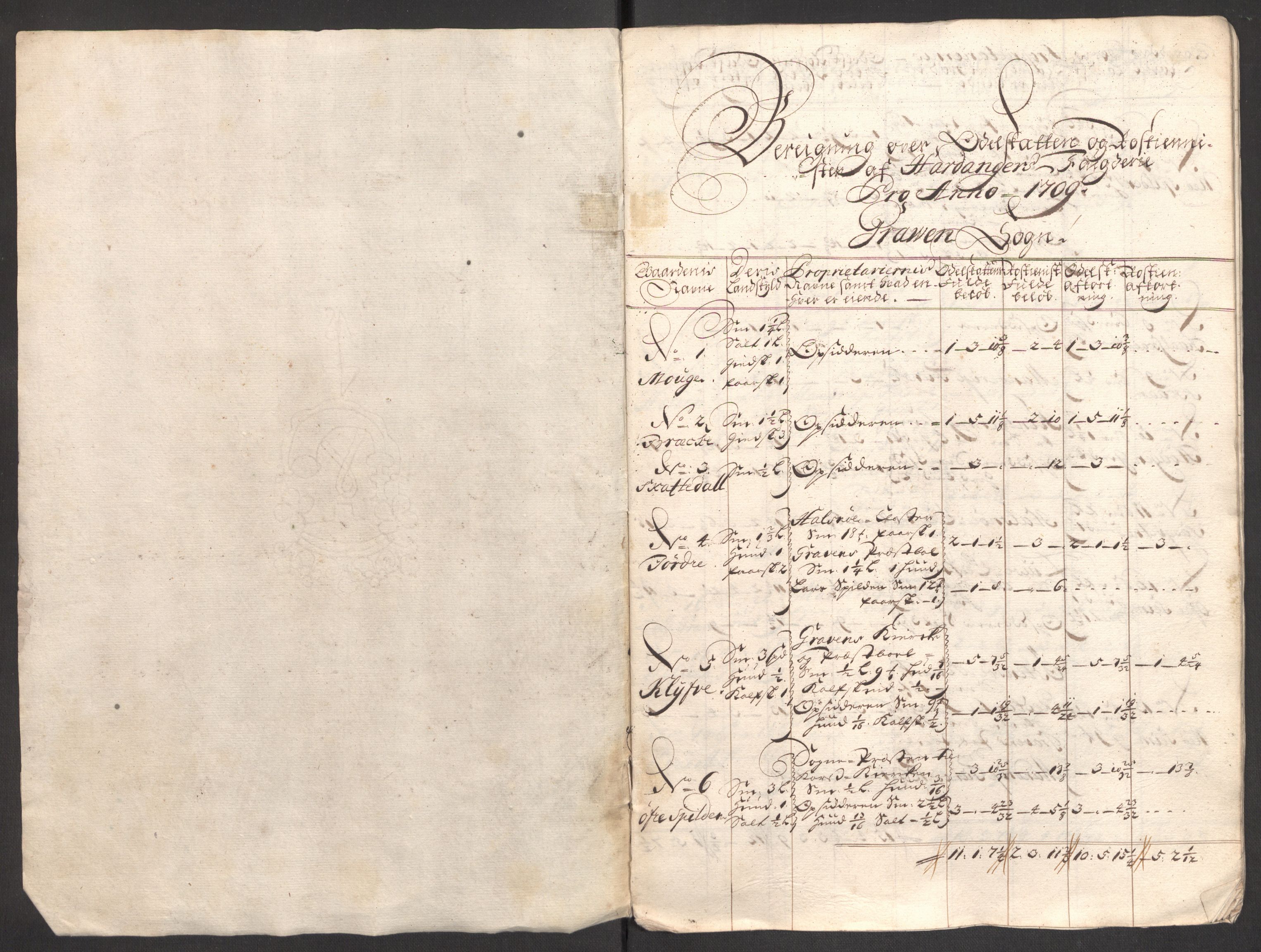 Rentekammeret inntil 1814, Reviderte regnskaper, Fogderegnskap, AV/RA-EA-4092/R48/L2986: Fogderegnskap Sunnhordland og Hardanger, 1709-1710, s. 169