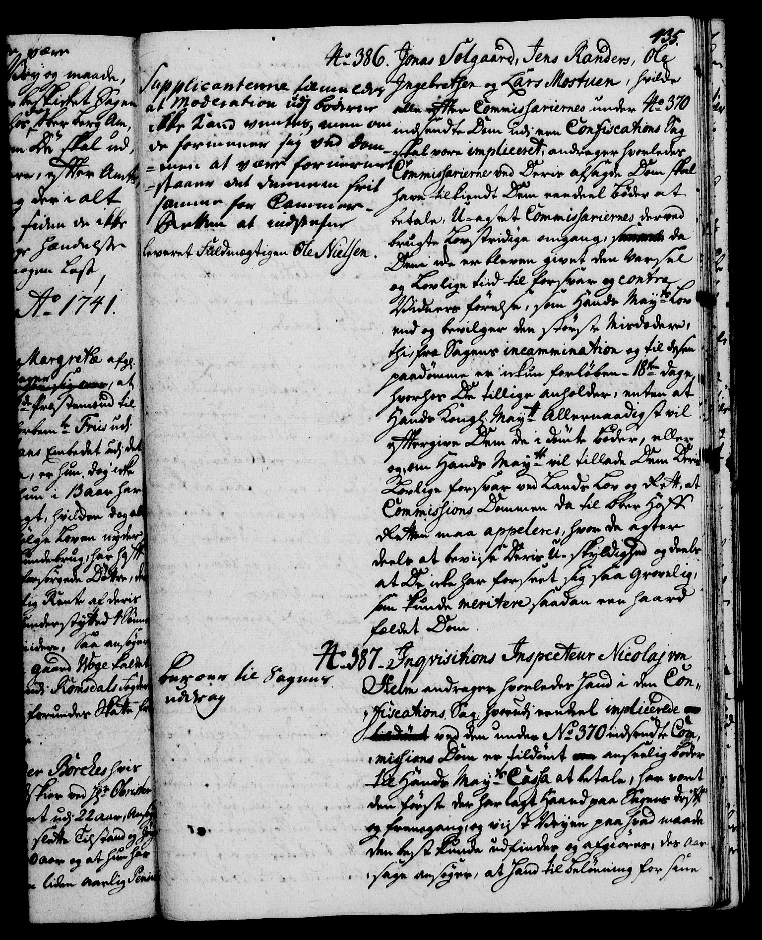 Rentekammeret, Kammerkanselliet, RA/EA-3111/G/Gh/Gha/L0023: Norsk ekstraktmemorialprotokoll (merket RK 53.68), 1741-1742, s. 435