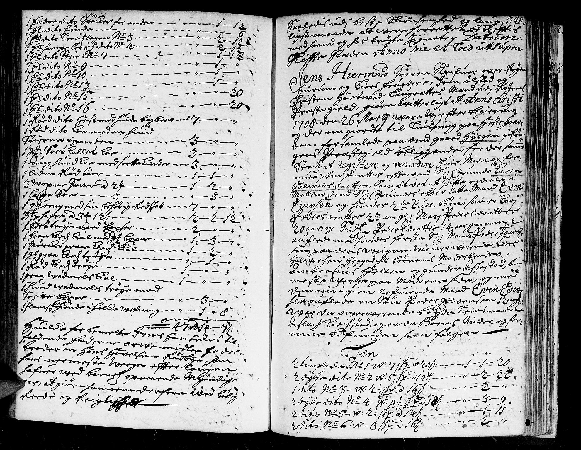 Lier, Røyken og Hurum sorenskriveri, AV/SAKO-A-89/H/Hc/L0001: Skifteprotokoll, 1701-1708, s. 339b-340a
