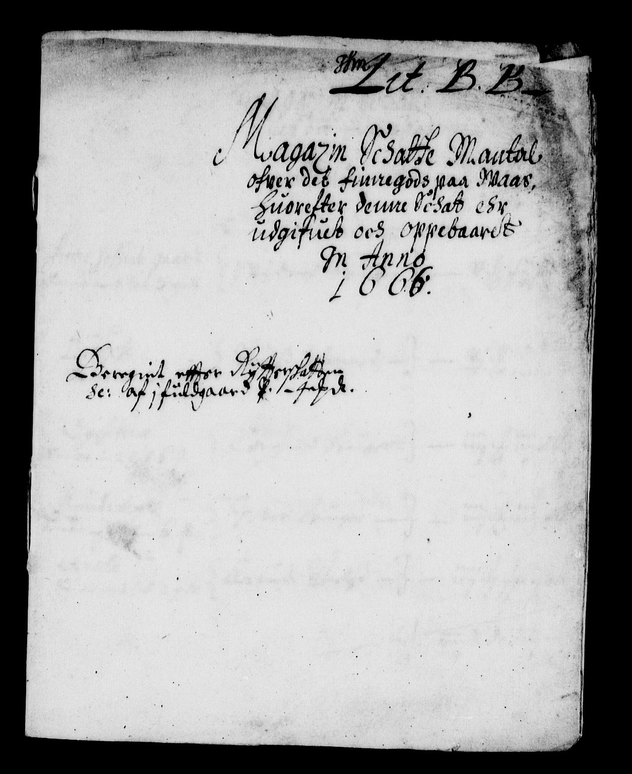 Rentekammeret inntil 1814, Reviderte regnskaper, Stiftamtstueregnskaper, Bergen stiftamt, RA/EA-6043/R/Rc/L0021: Bergen stiftamt, 1666