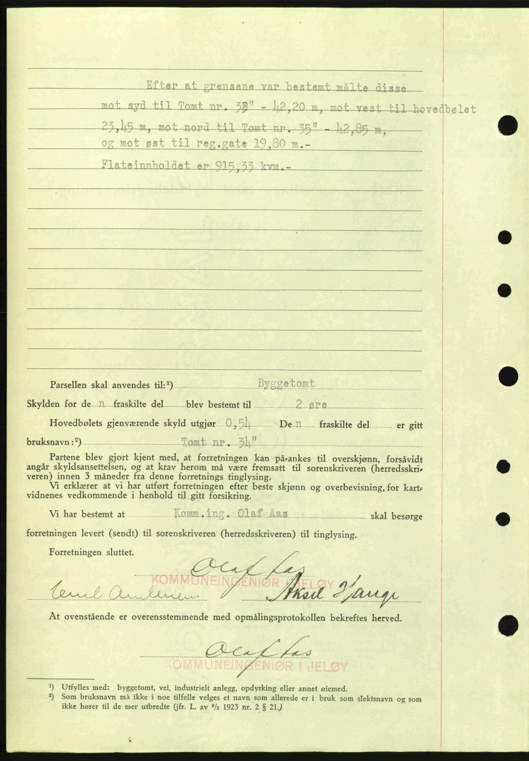 Moss sorenskriveri, SAO/A-10168: Pantebok nr. A9, 1941-1942, Dagboknr: 2294/1941