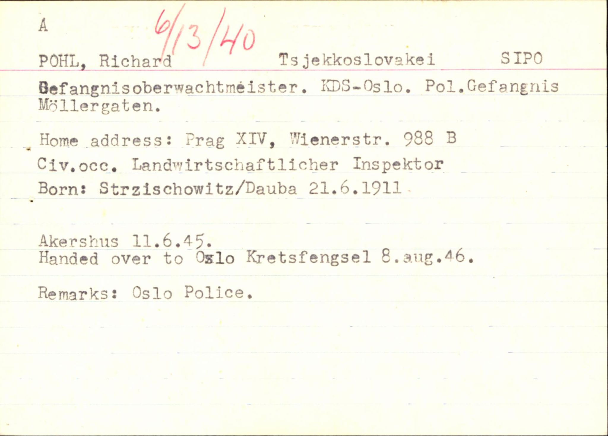 Forsvaret, Forsvarets overkommando II, RA/RAFA-3915/D/Db/L0041: CI Questionaires.  Diverse nasjonaliteter., 1945-1946, s. 342