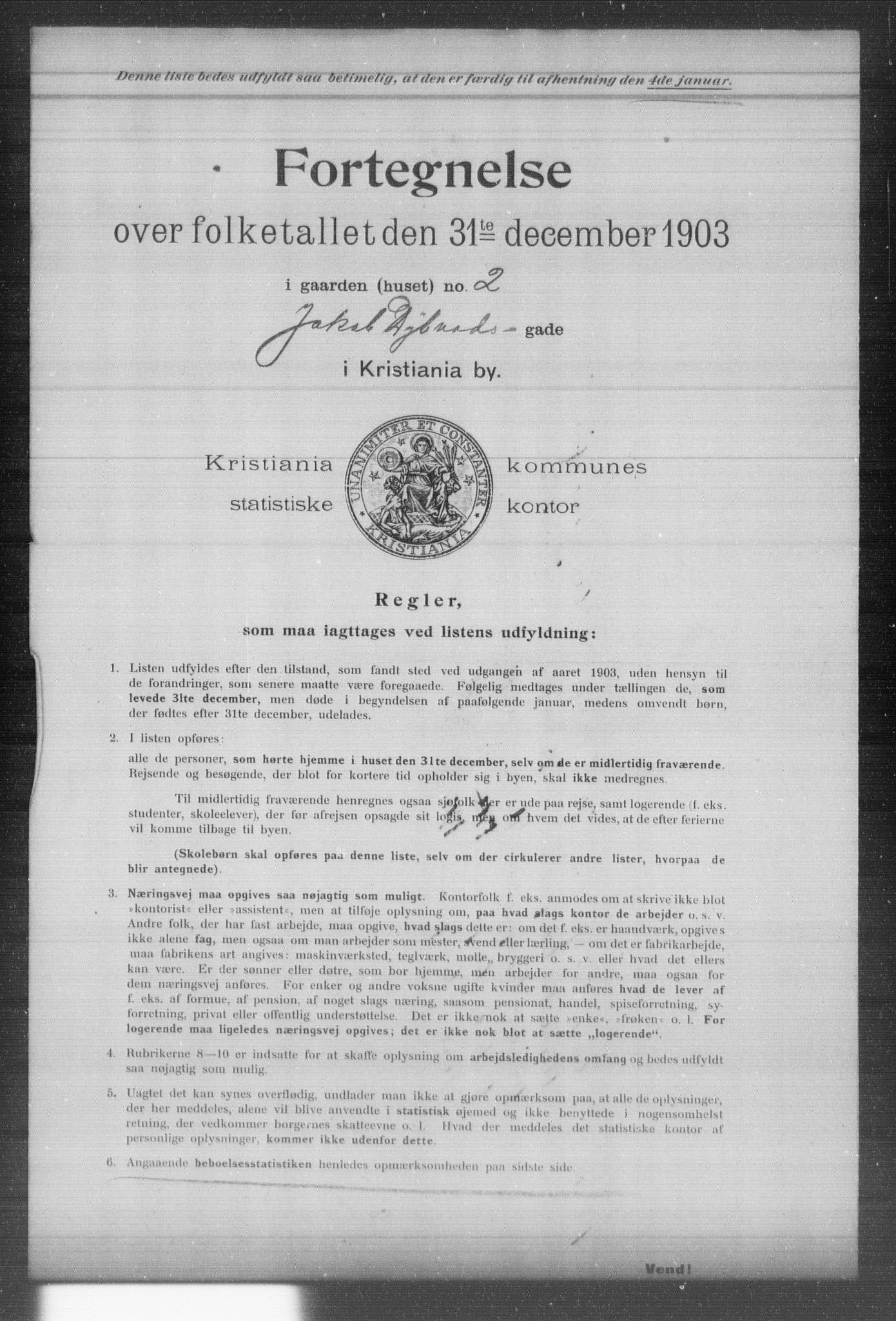 OBA, Kommunal folketelling 31.12.1903 for Kristiania kjøpstad, 1903, s. 3617