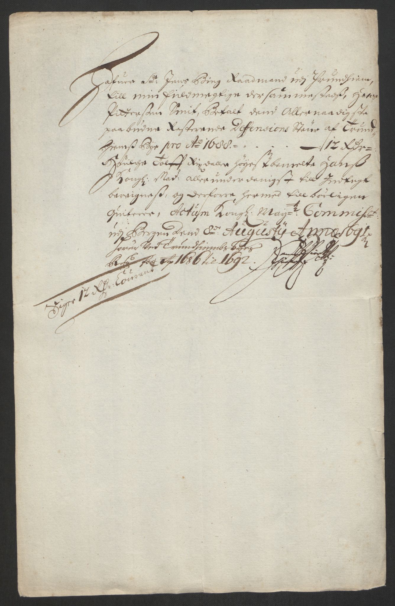 Rentekammeret inntil 1814, Reviderte regnskaper, Byregnskaper, AV/RA-EA-4066/R/Rs/L0505: [S2] Kontribusjonsregnskap, 1686-1691, s. 13