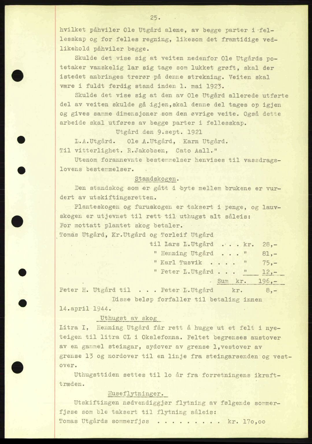 Nordre Sunnmøre sorenskriveri, AV/SAT-A-0006/1/2/2C/2Ca: Pantebok nr. A17, 1943-1944, Dagboknr: 241/1944