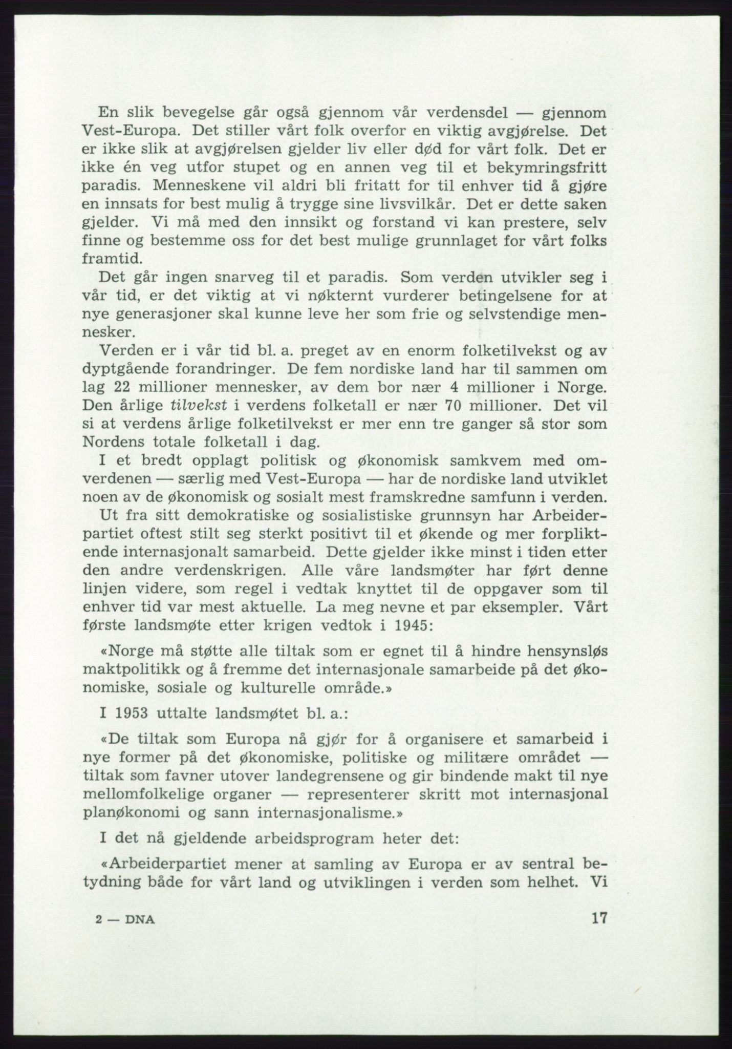 Det norske Arbeiderparti - publikasjoner, AAB/-/-/-: Protokoll over forhandlingene på det ekstraordinære landsmøte 21.-22. april 1972, 1972, s. 17