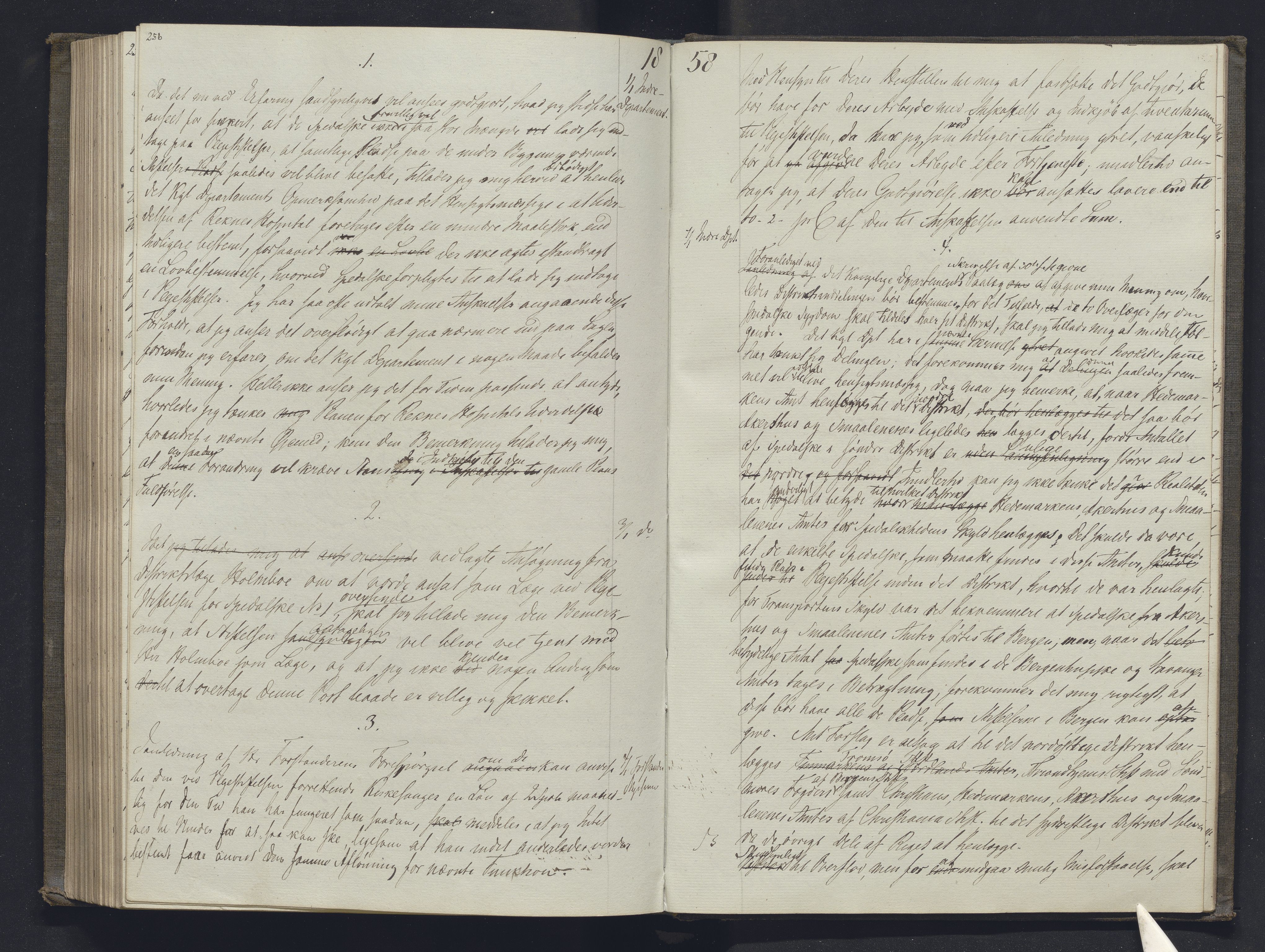Lepraarkiver - Overlegen for den spedalske sykdom, AV/SAB-A-61001/B.b/L0001: Kopibok, 1854-1858, s. 256-257