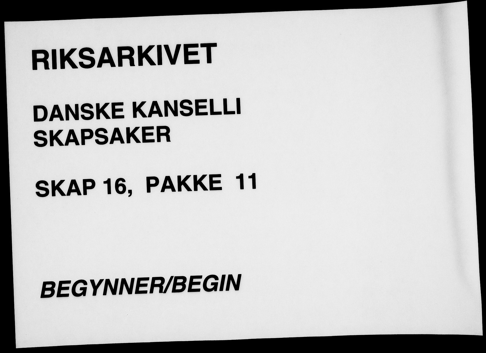 Danske Kanselli, Skapsaker, RA/EA-4061/F/L0104: Skap 16, pakke 11-12, 1792-1801, s. 1