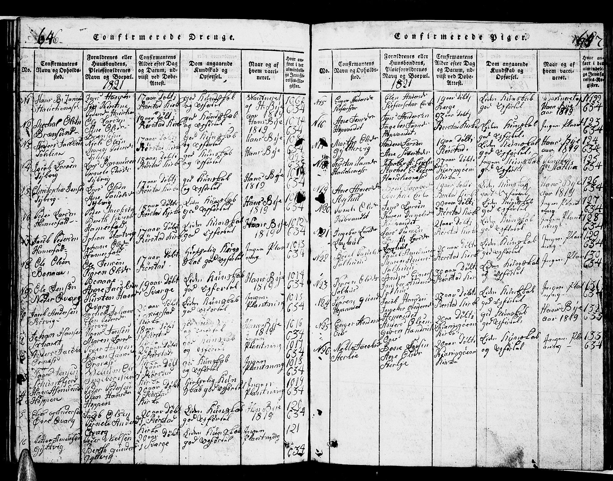 Ministerialprotokoller, klokkerbøker og fødselsregistre - Nordland, AV/SAT-A-1459/853/L0773: Klokkerbok nr. 853C01, 1821-1859, s. 646-647